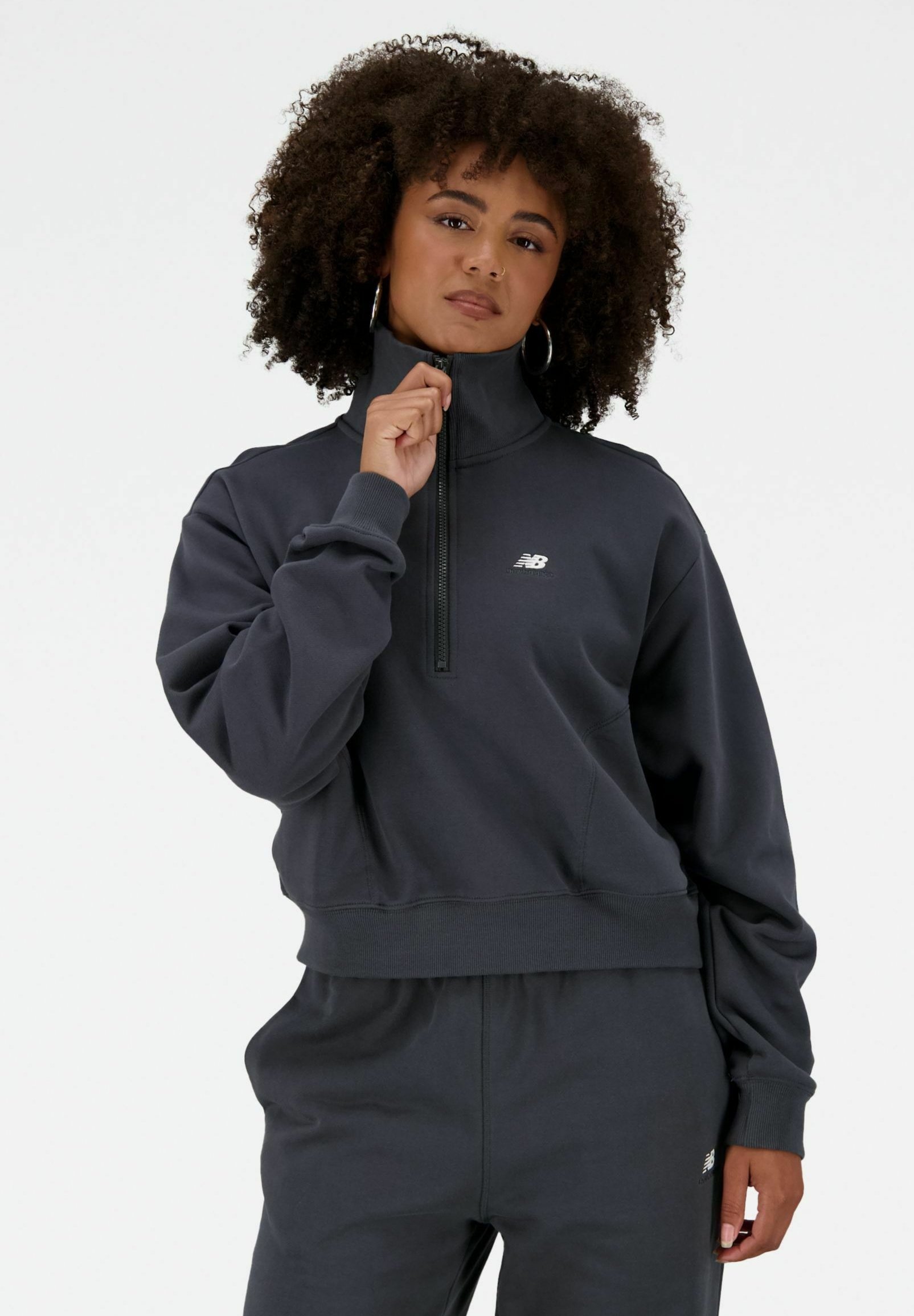 NB ATHLETICS REMASTERED FRENCH TERRY 1/4 ZIP - Sweatshirt - blacktop/black