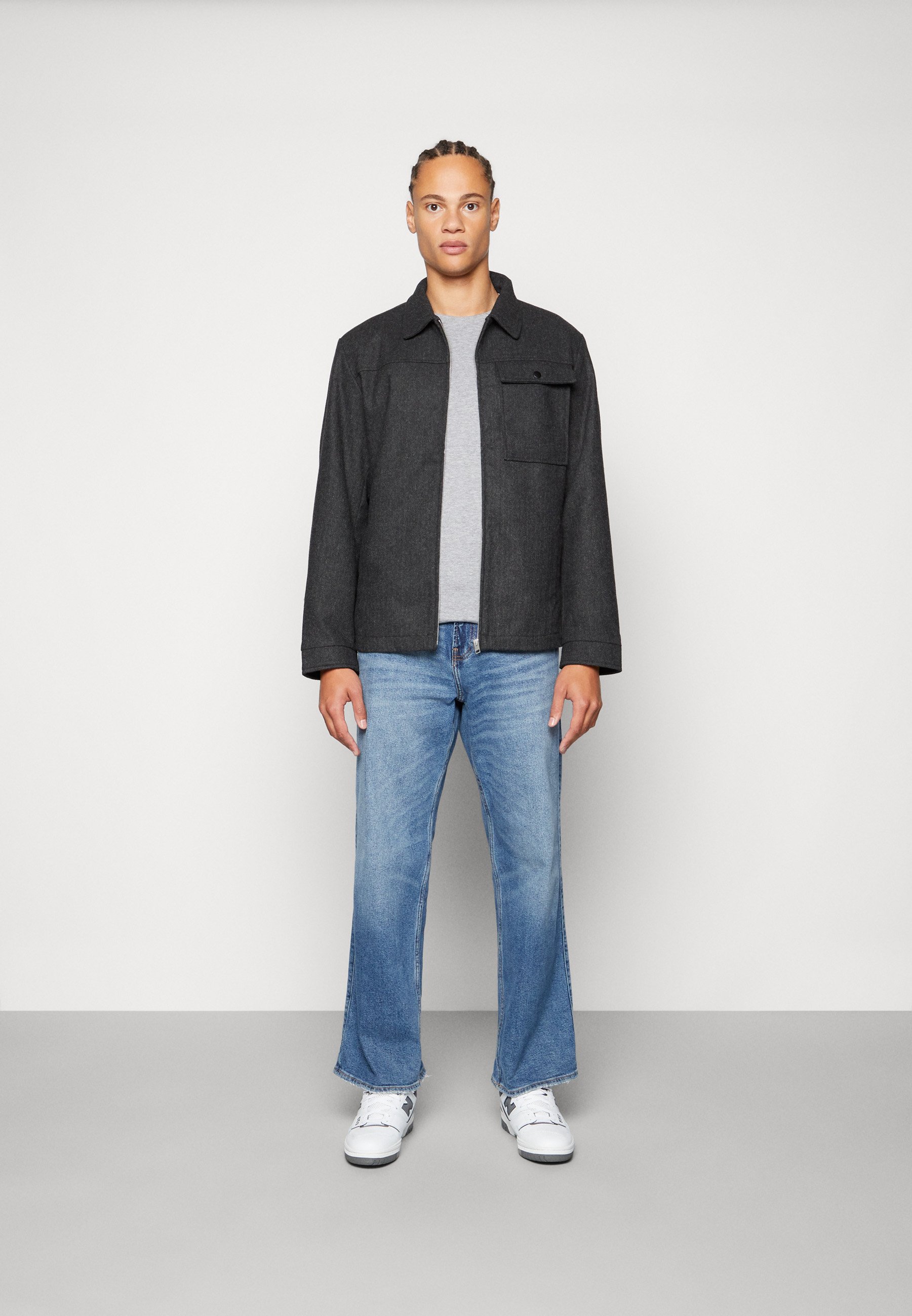 Jack &Jones JJJOHNSON JACKET - Summer jacket - dark grey/mottled dark grey