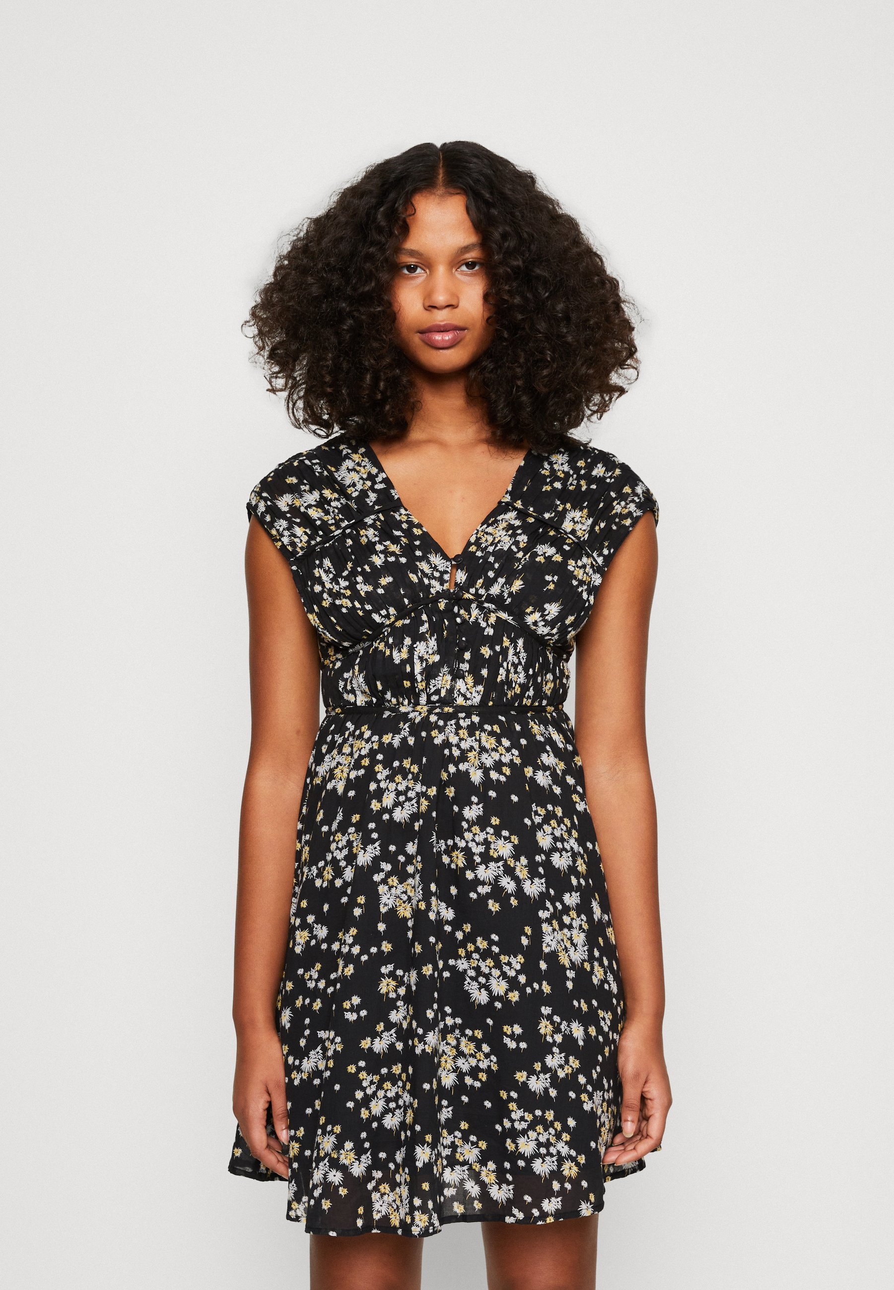 Scotch & Soda DRAPED MINI DRESS - Day dress - black