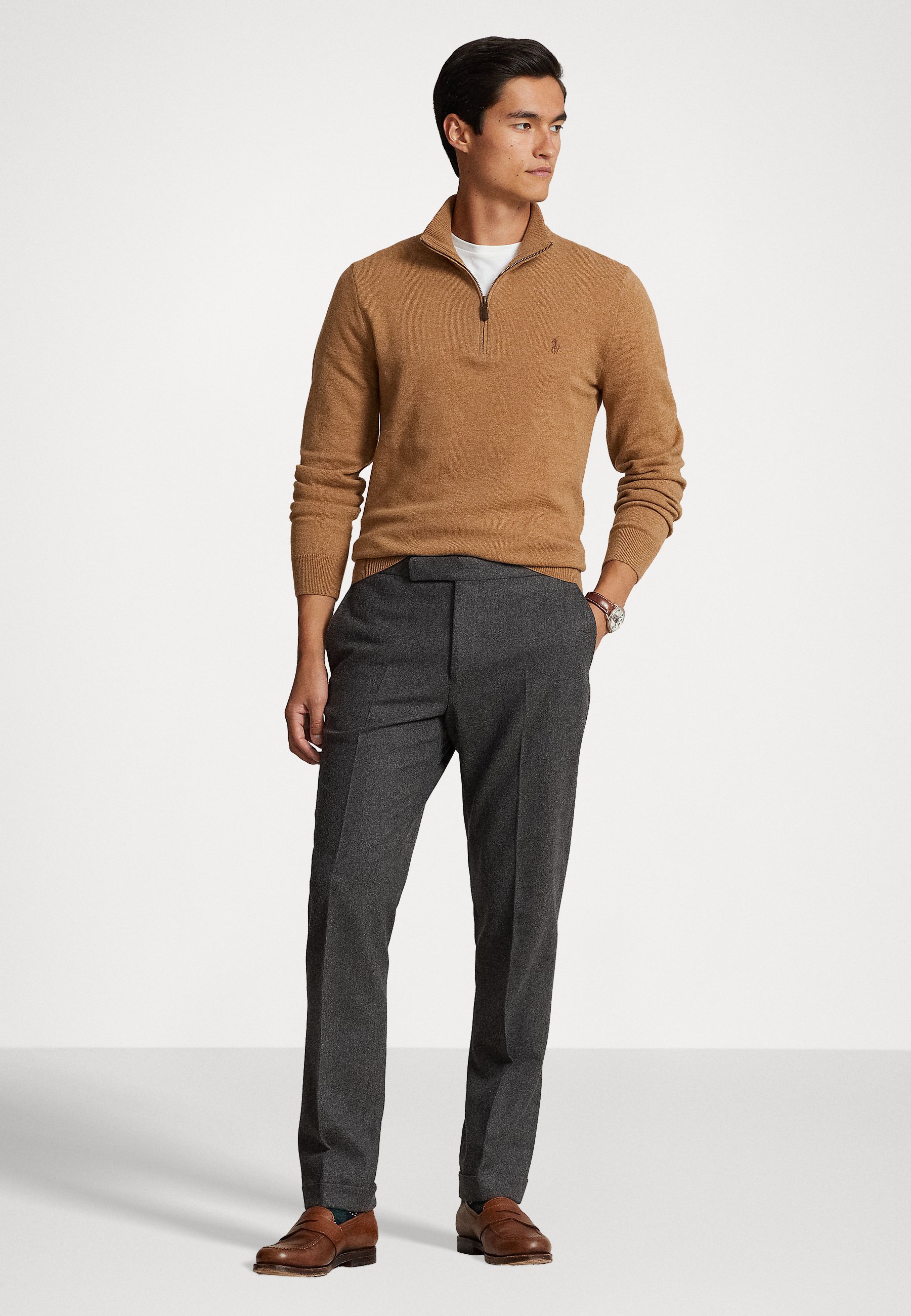 Polo Ralph Lauren LONG SLEEVE - Jumper - brown heather/brown