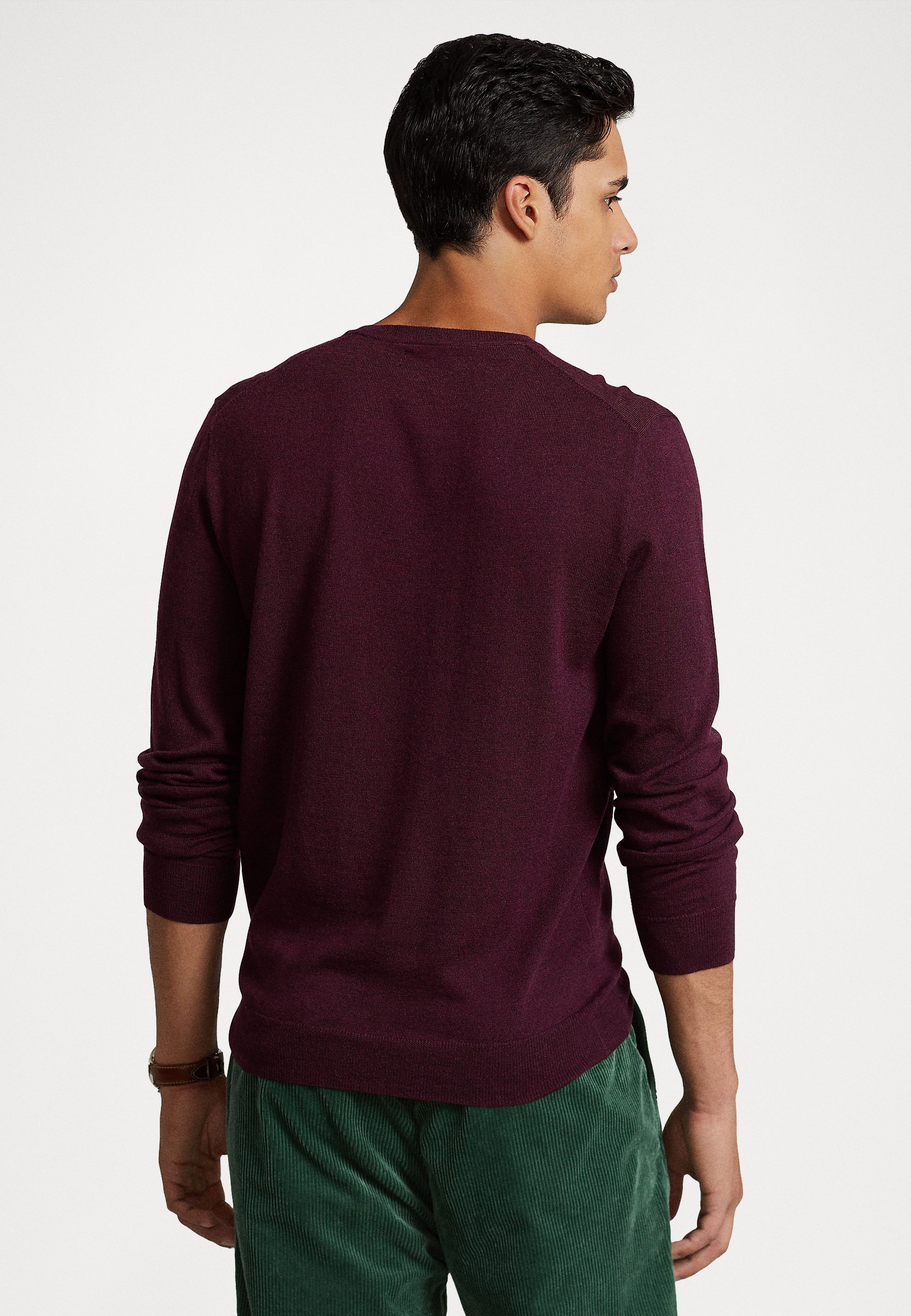 Polo Ralph Lauren LONG SLEEVE - Jumper - aged wine heather/mottled bordeaux