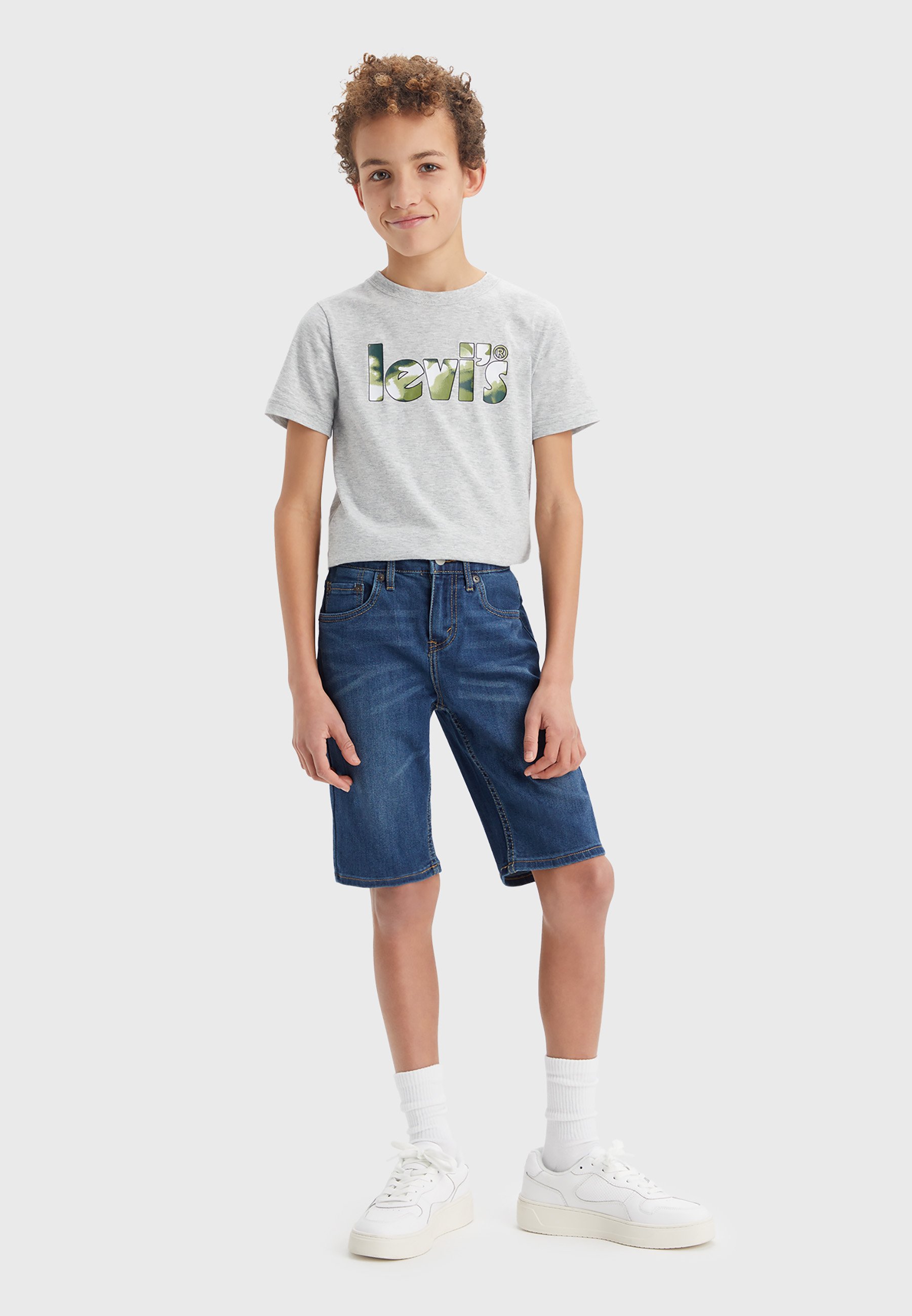 Levi's® SLIM FIT ECO - Denim shorts - garland/dark-blue denim