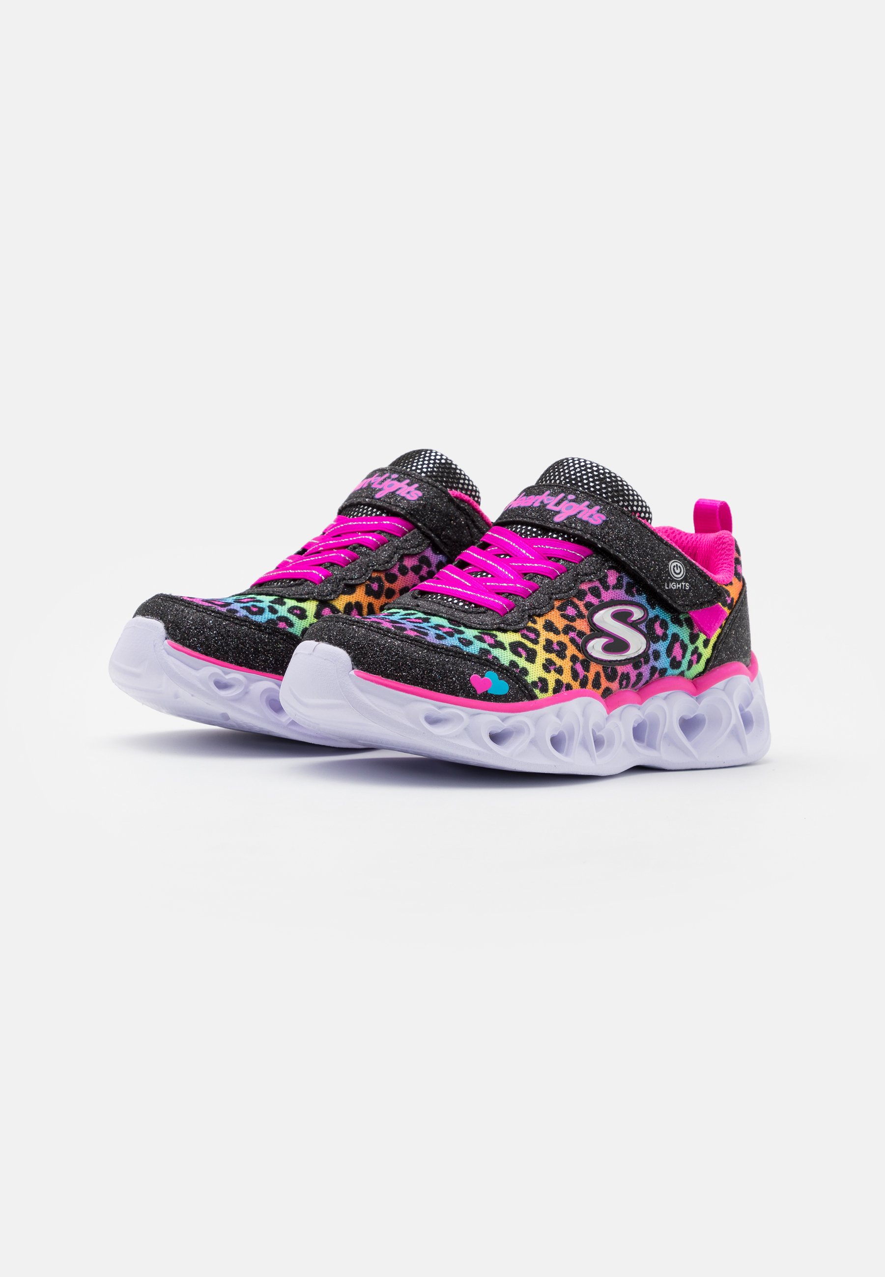 Skechers HEART LIGHTS - Trainers - black/multicolor/black