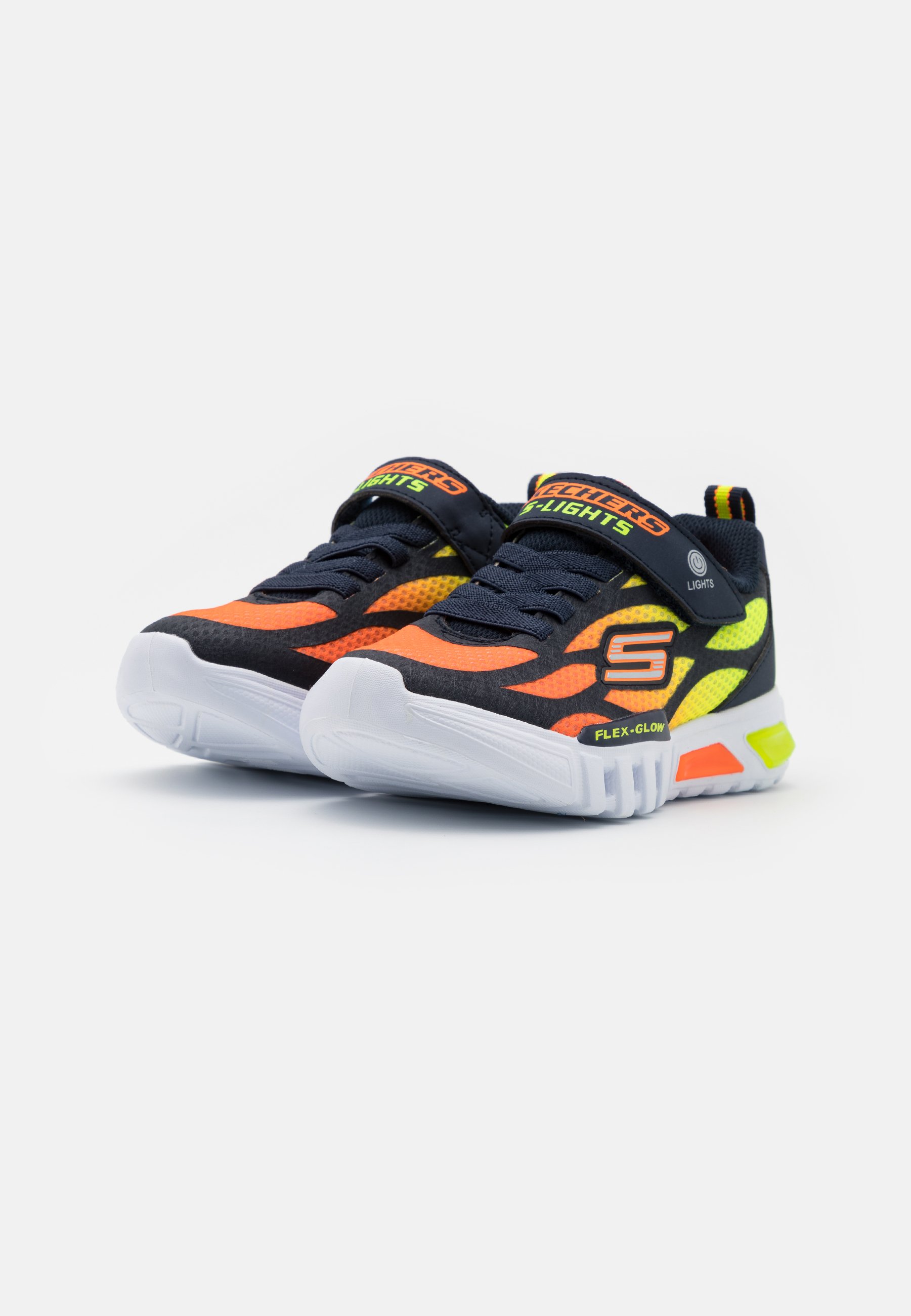 Skechers FLEX GLOW - Trainers - navy/orange/yellow/dark blue