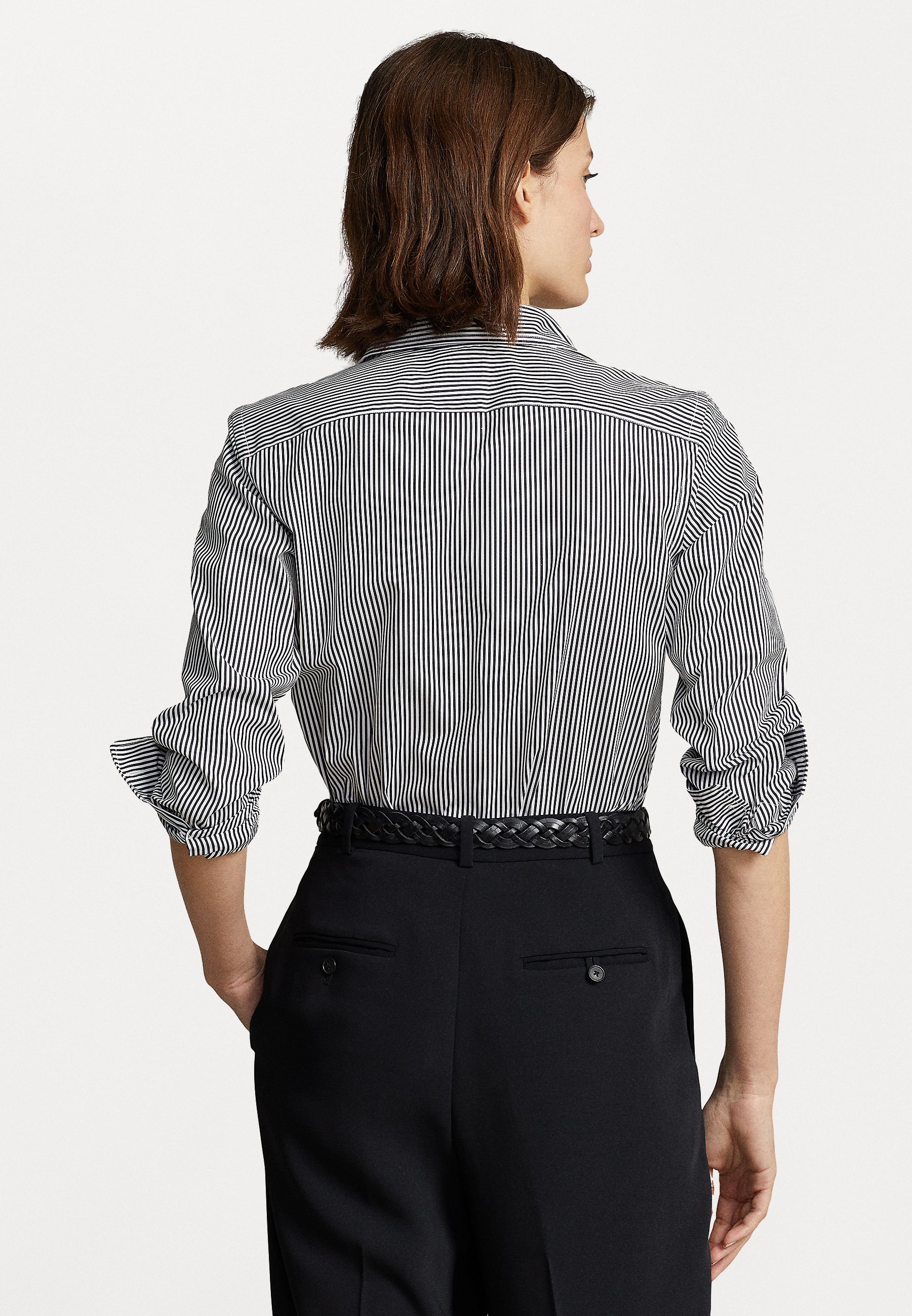 Polo Ralph Lauren LONG SLEEVE BUTTON FRONT SHIRT - Button-down blouse - white/black/black