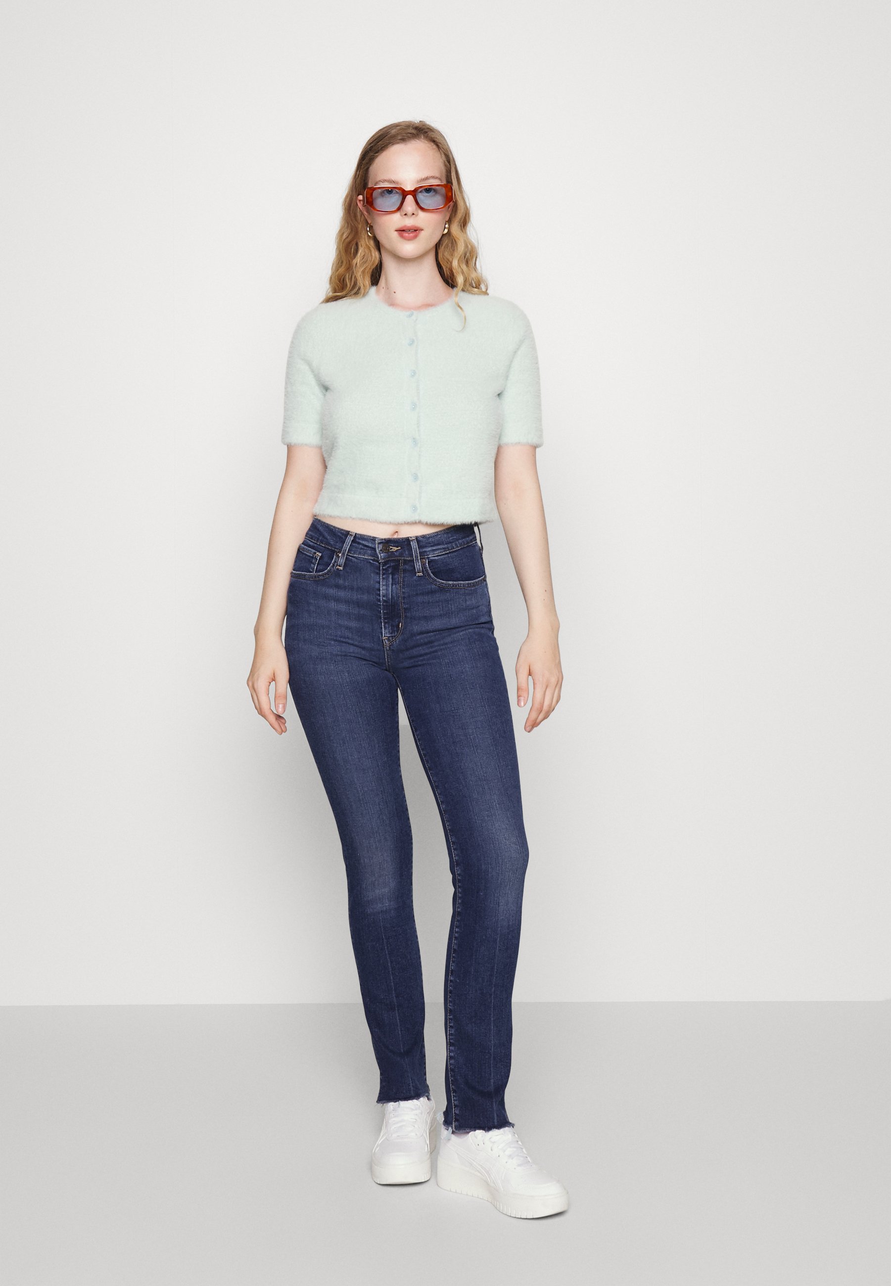 Levi's® HIGH RISE  - Straight leg jeans - dark indigo worn in/dark-blue denim