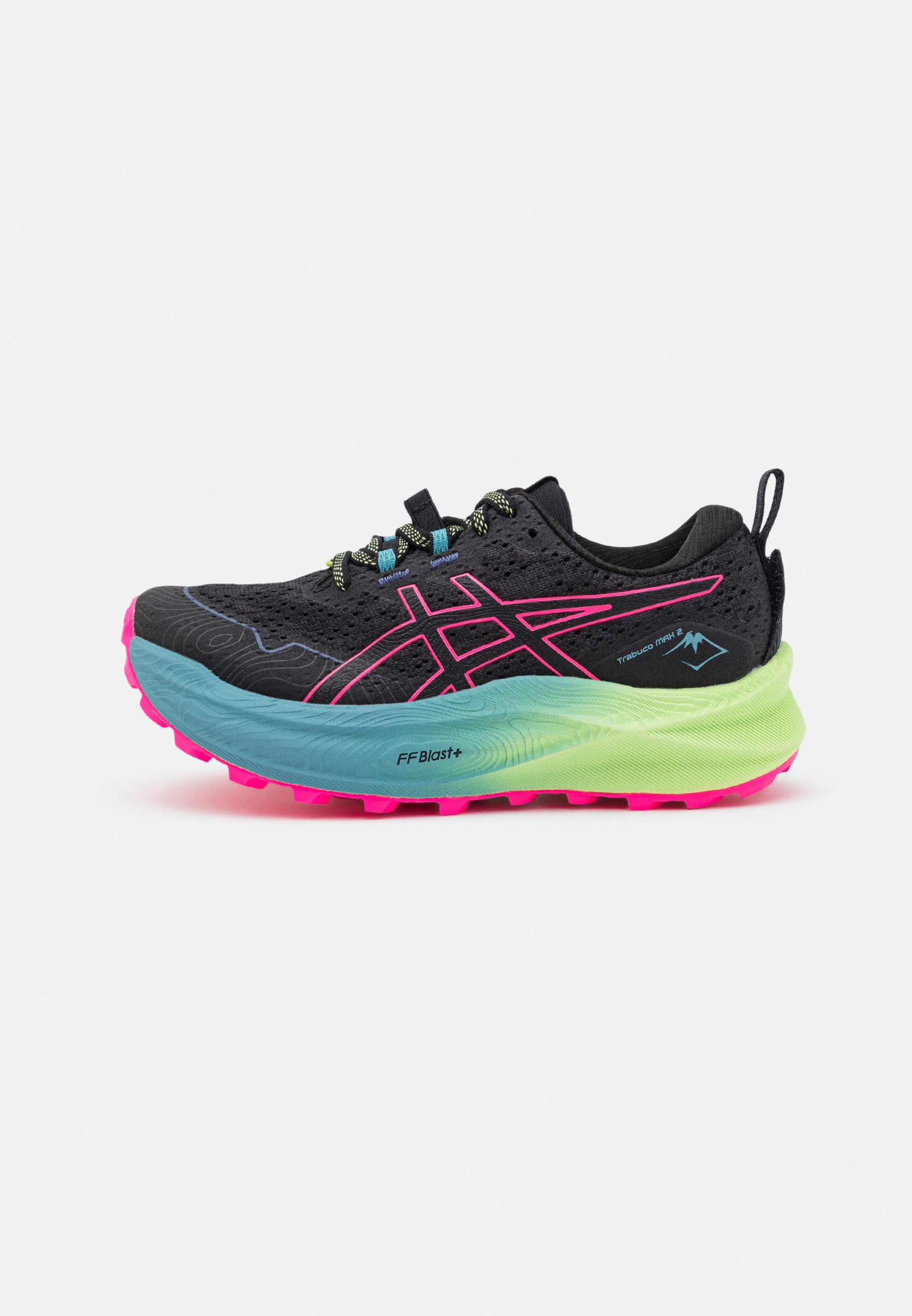 ASICS TRABUCO MAX 2 - Trail running shoes - black/hot pink/black