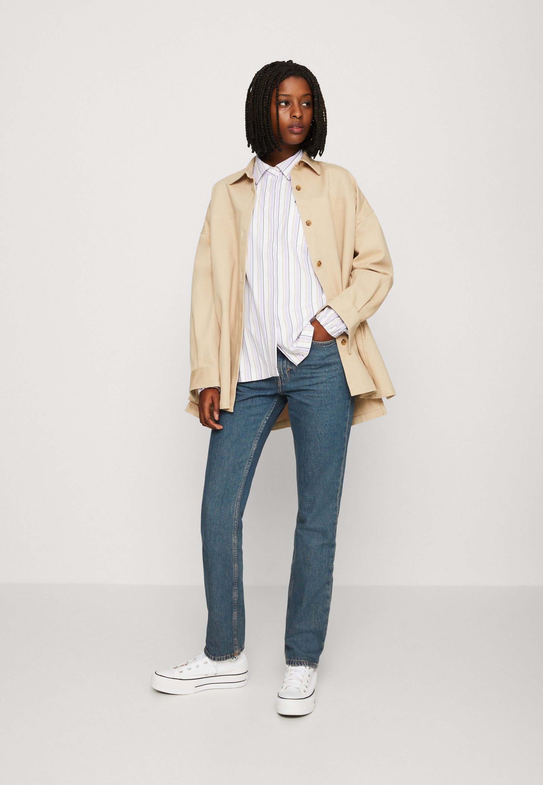 Converse LONG SLEEVE SHIRT - Button-down blouse - vapor violet/lilac