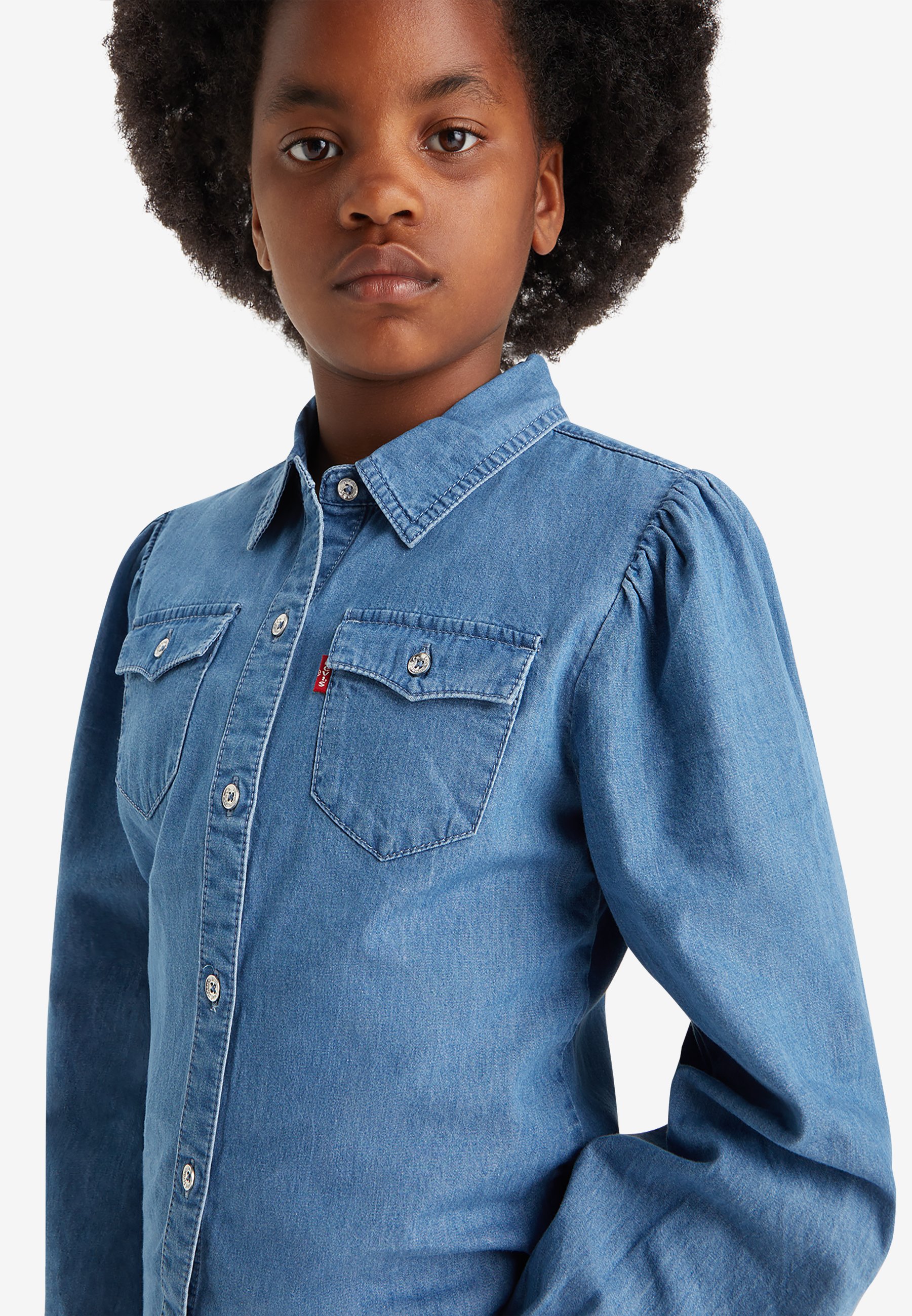 Levi's® FULL WESTERN - Button-down blouse - clean medium/blue denim