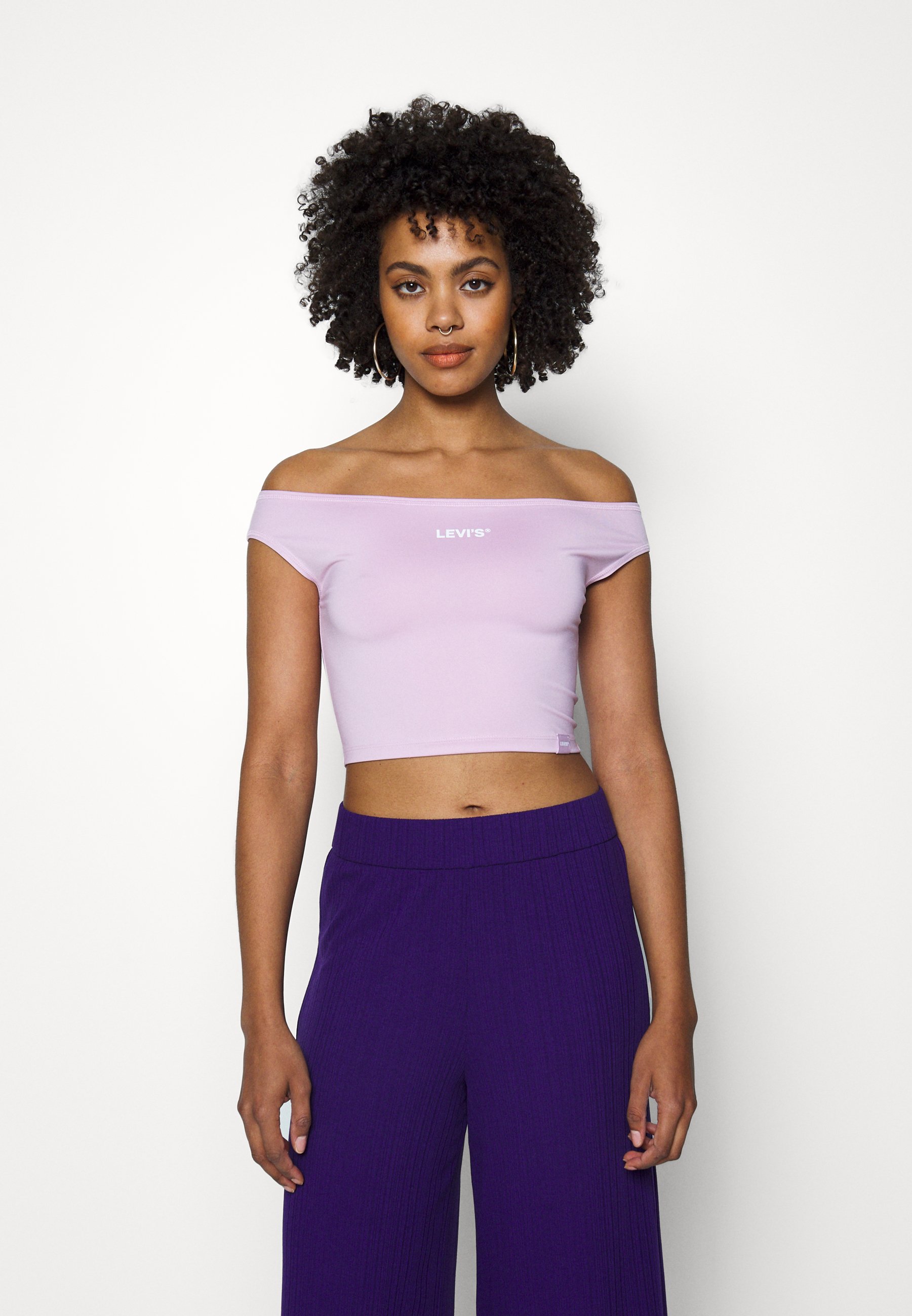 Levi's® GRAPHIC BARDOT TANK - Print T-shirt - rosa meliert/mottled light pink