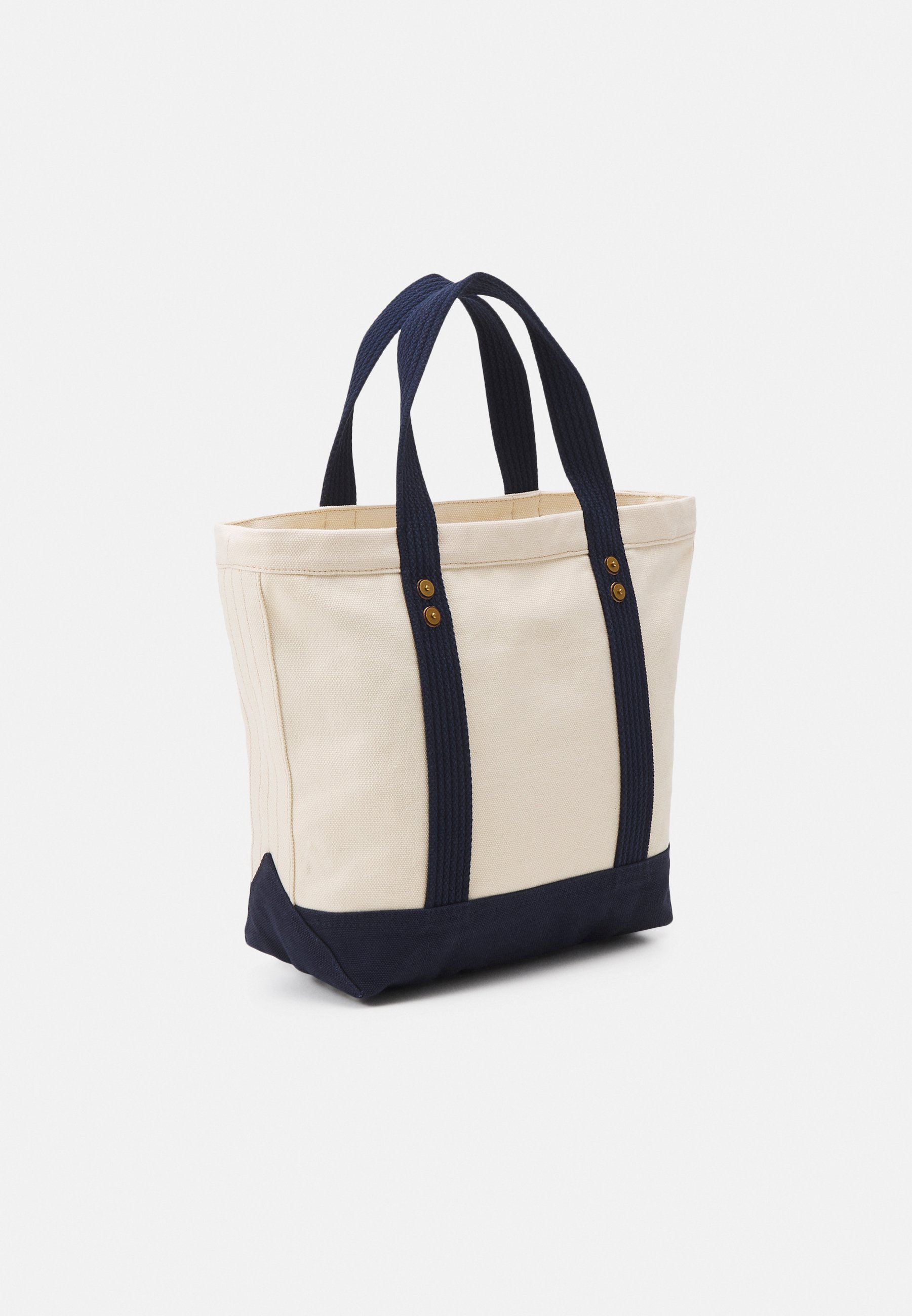 Polo Ralph Lauren TOTE MEDIUM - Tote bag - ecru/navy/beige