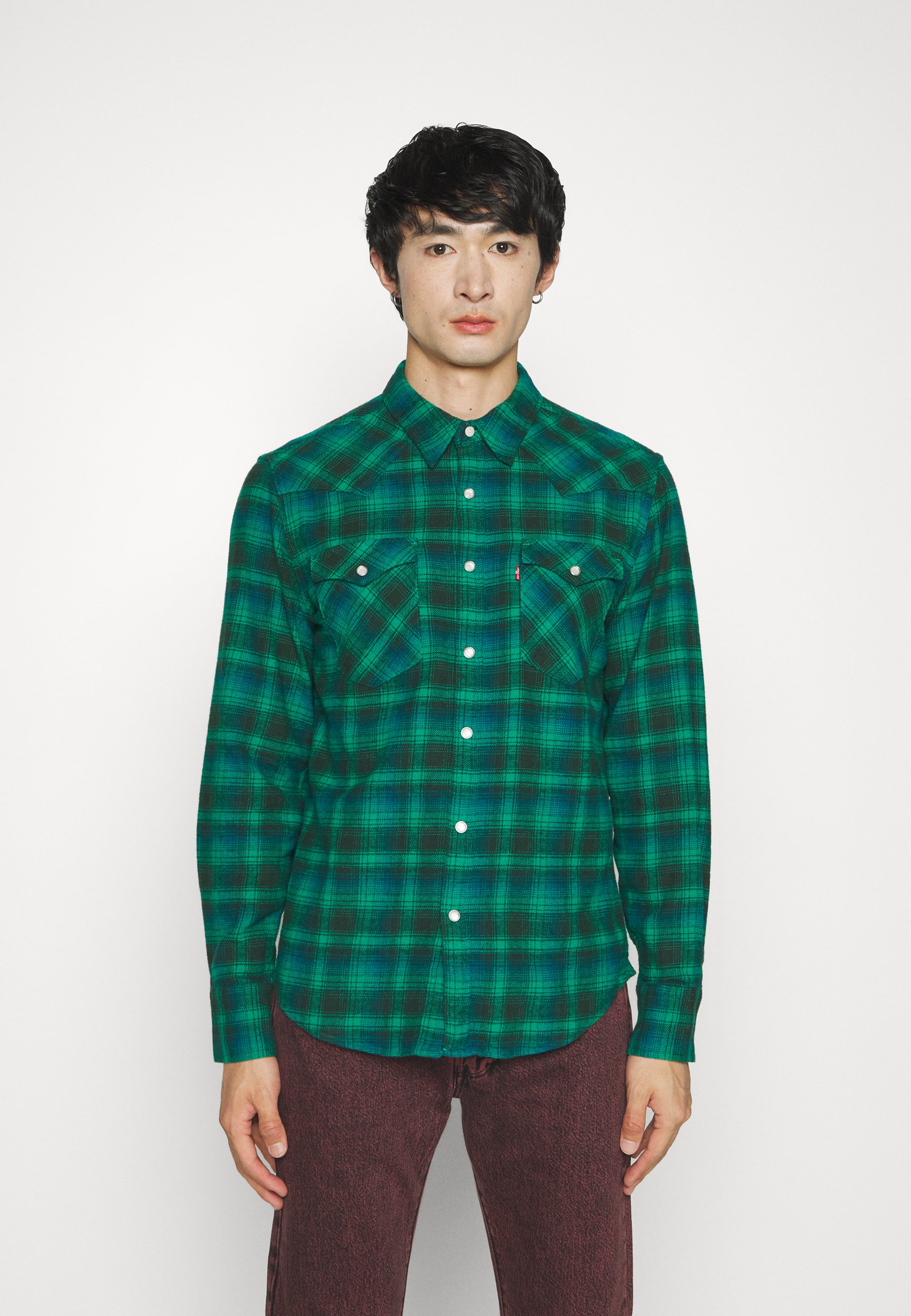 Levi's® BARSTOW WESTERN STANDARD - Shirt - green/blue/green
