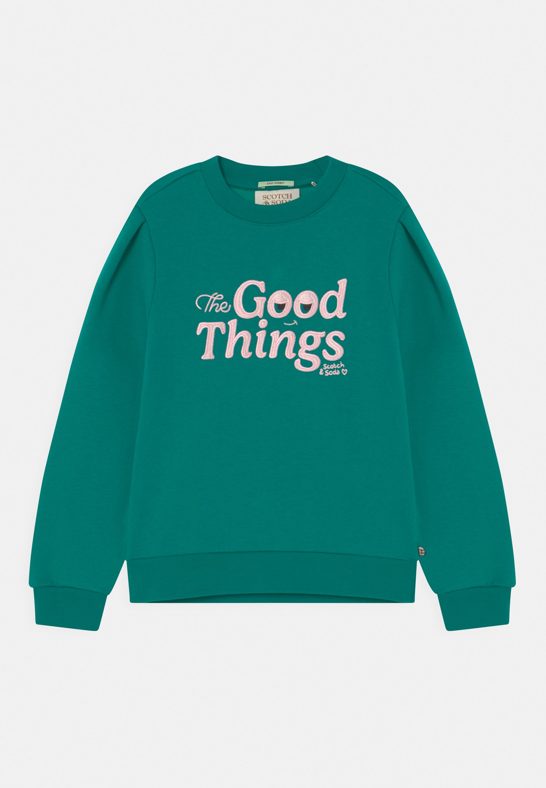 Scotch & Soda PLEATED SLEEVE DETAIL ARTWORK  - Sweatshirt - peacock/dark green