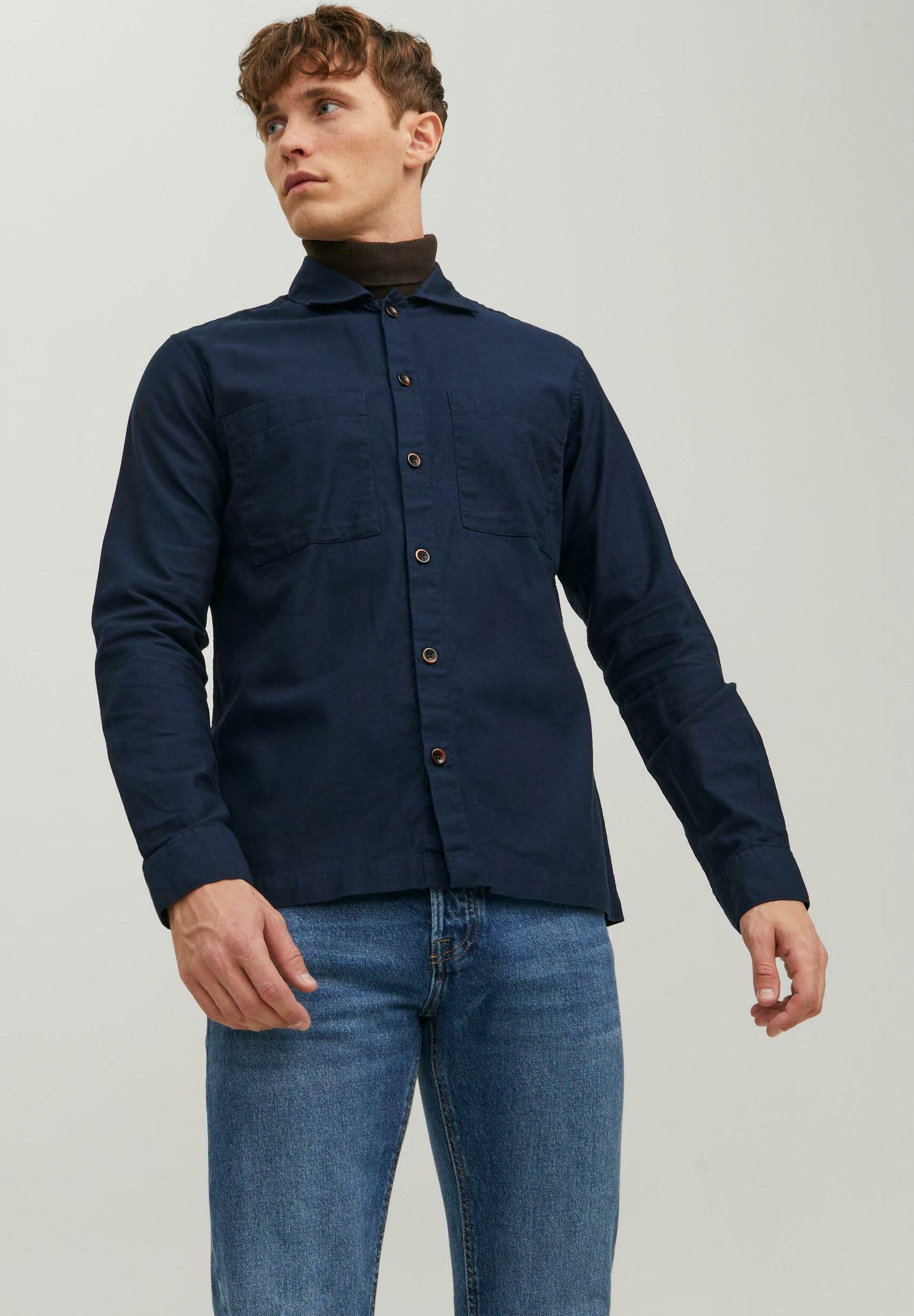 Jack &Jones JPRPETE SPRING L/S SN - Shirt - navy blazer/blue