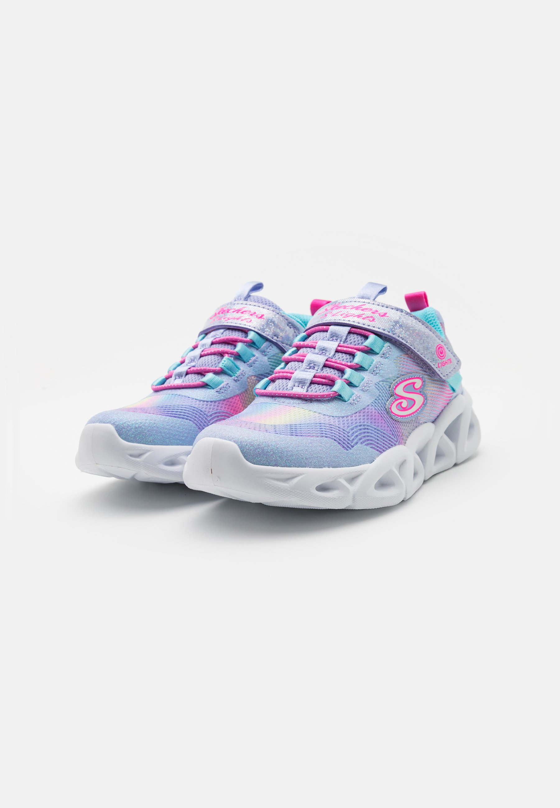 Skechers BUNGEE & STRAP SPARKLE MESH ER W/ GLITTER OVERLAYS - Trainers - lavender/multi trim/lilac