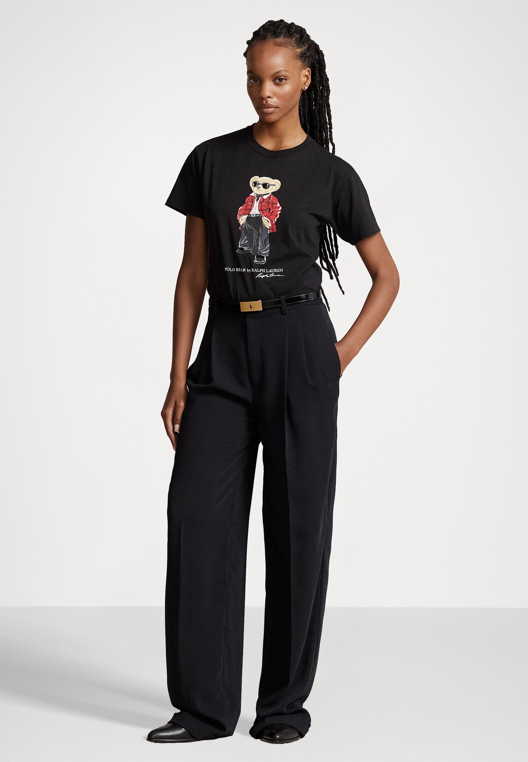 Polo Ralph Lauren HLIDY BEAR SHORT SLEEVE - Print T-shirt - black