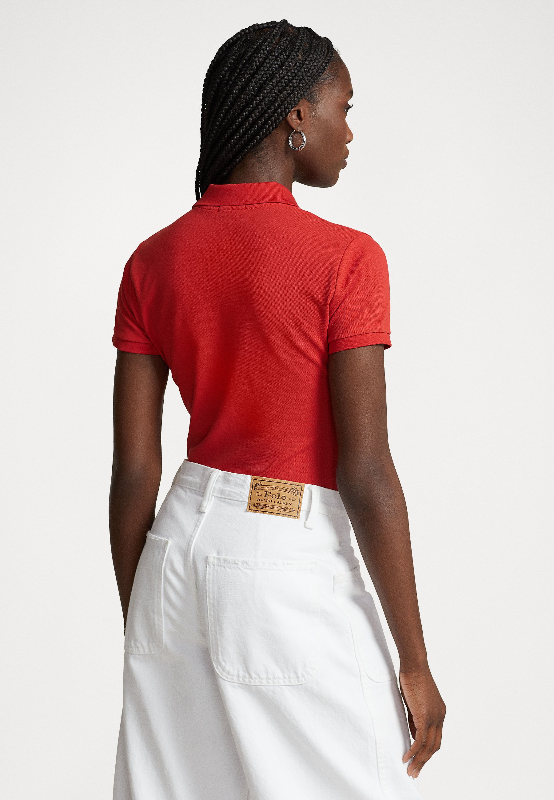 Polo Ralph Lauren JULIE SLIM SHORT SLEEVE - Polo shirt - faded red/red