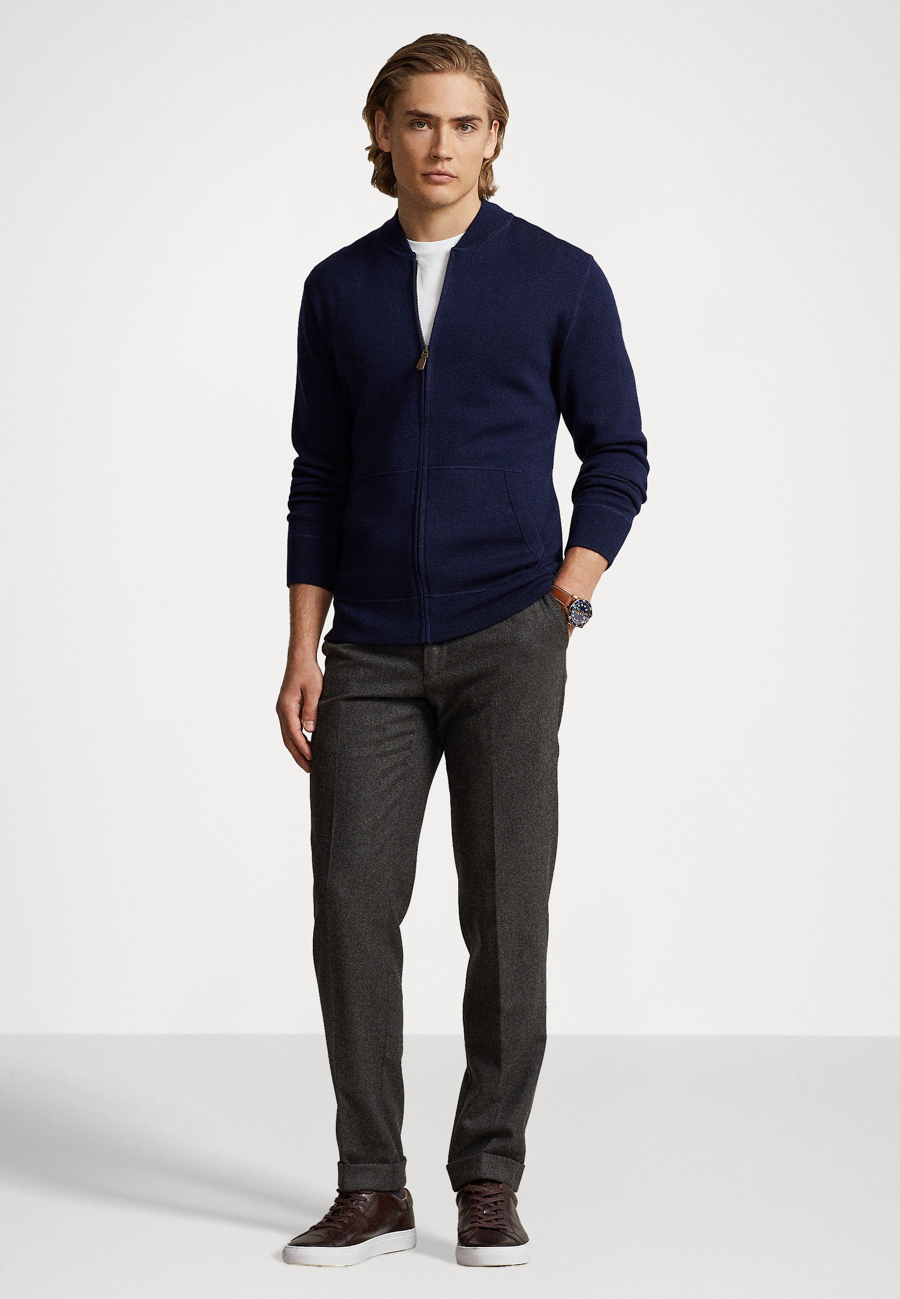 Polo Ralph Lauren LONG SLEEVE FULL ZIP - Bomber Jacket - hunter navy/blue