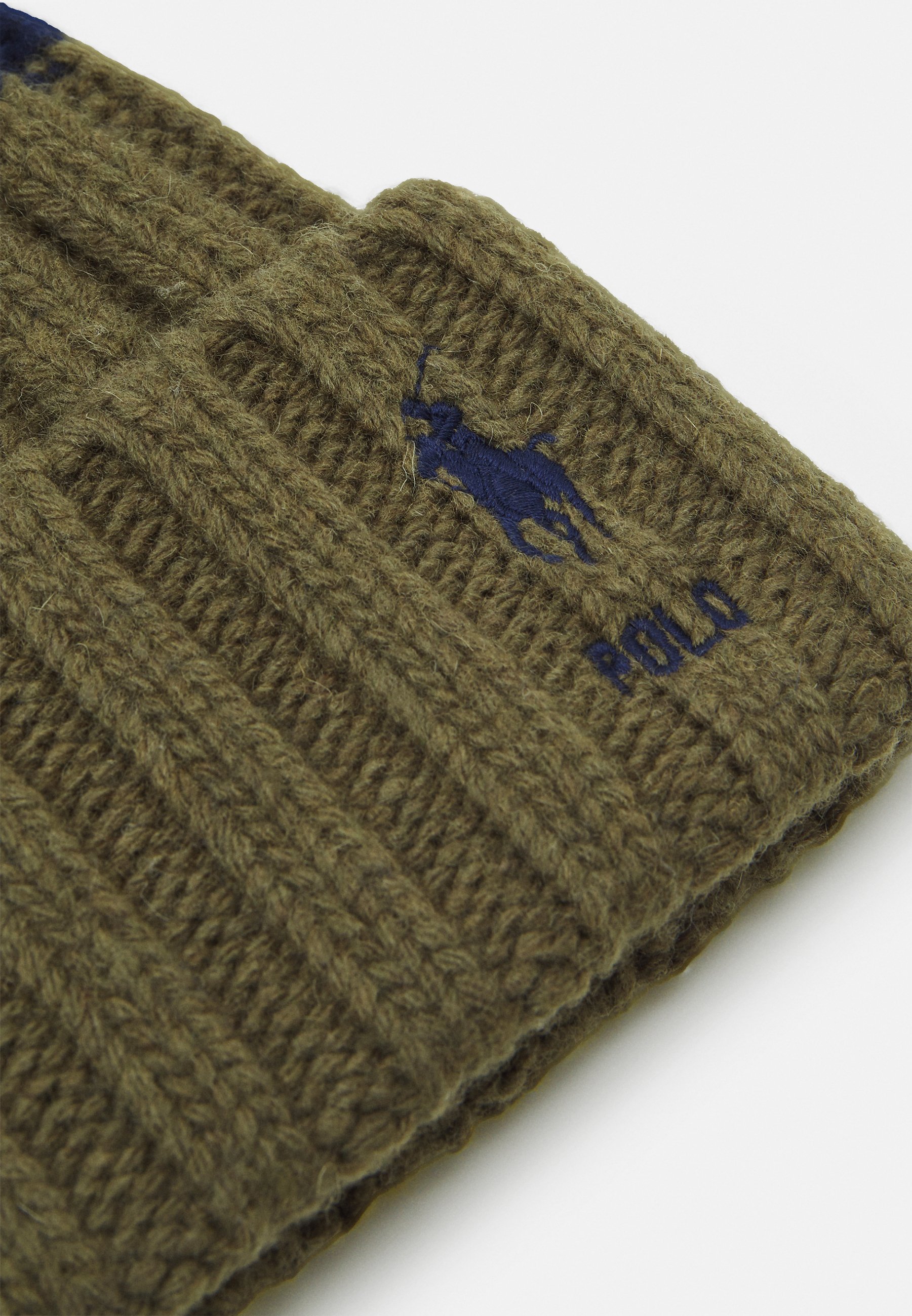 Polo Ralph Lauren WIDE BEANIE HAT COLD WEATHER UNISEX - Beanie - olive/navy/dark blue