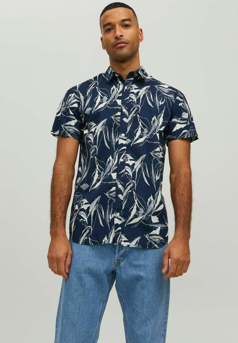 Jack &Jones ALL OVER PRINT - Shirt - navy blazer/dark blue
