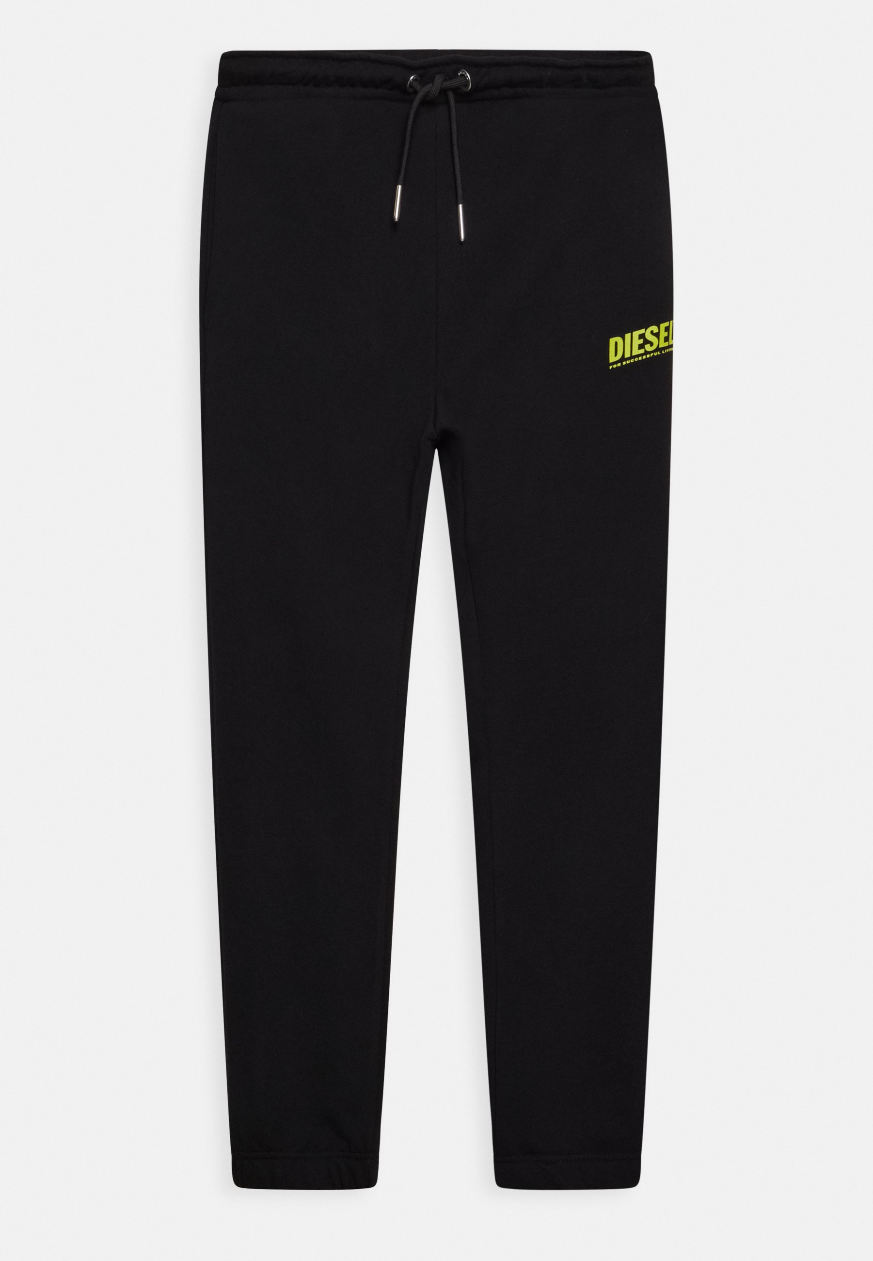 Diesel PHORY UNISEX - Tracksuit bottoms - black bright yellow/black
