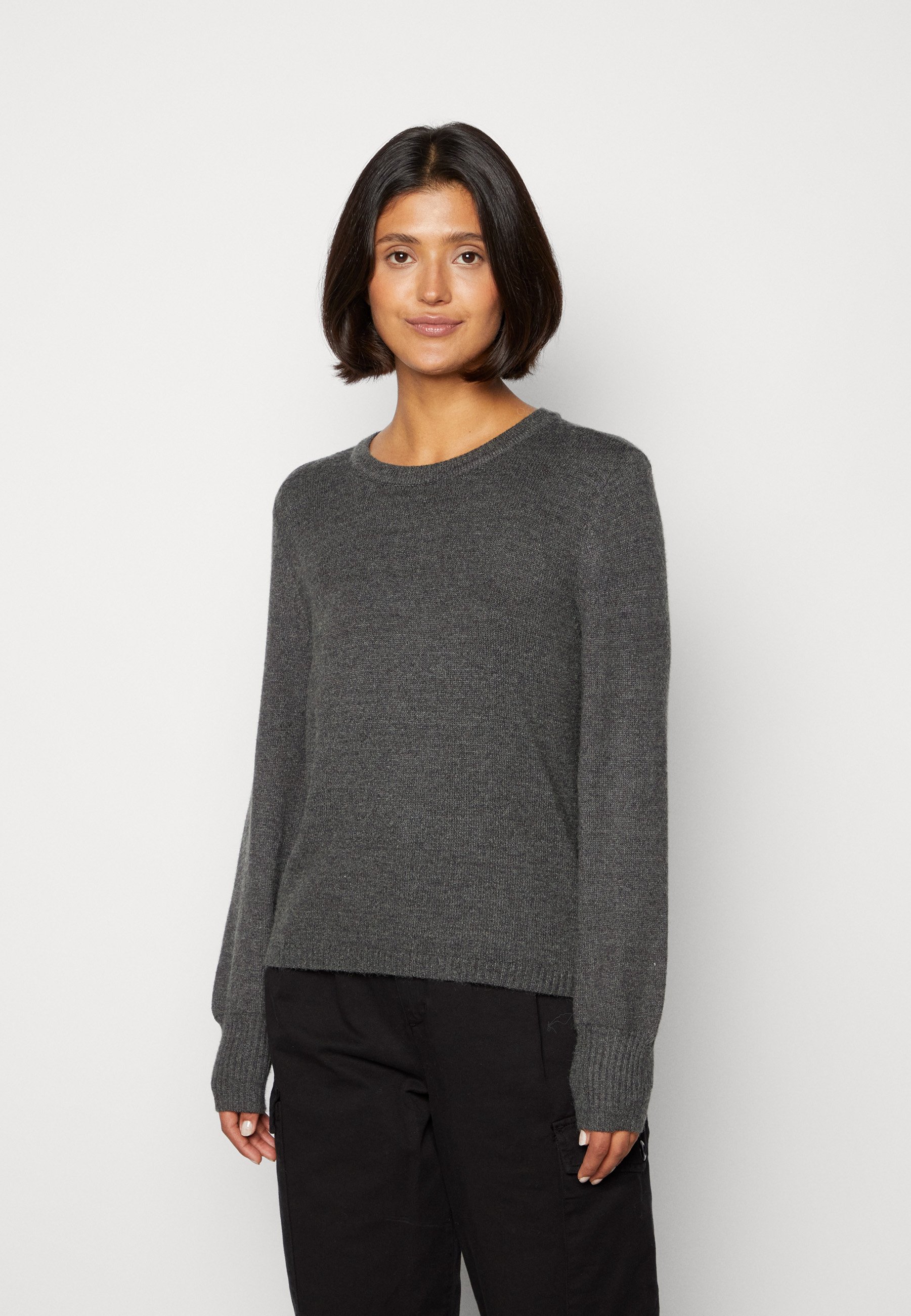 ONLY ONLLEVA  BALLOON  - Jumper - dark grey/mottled grey