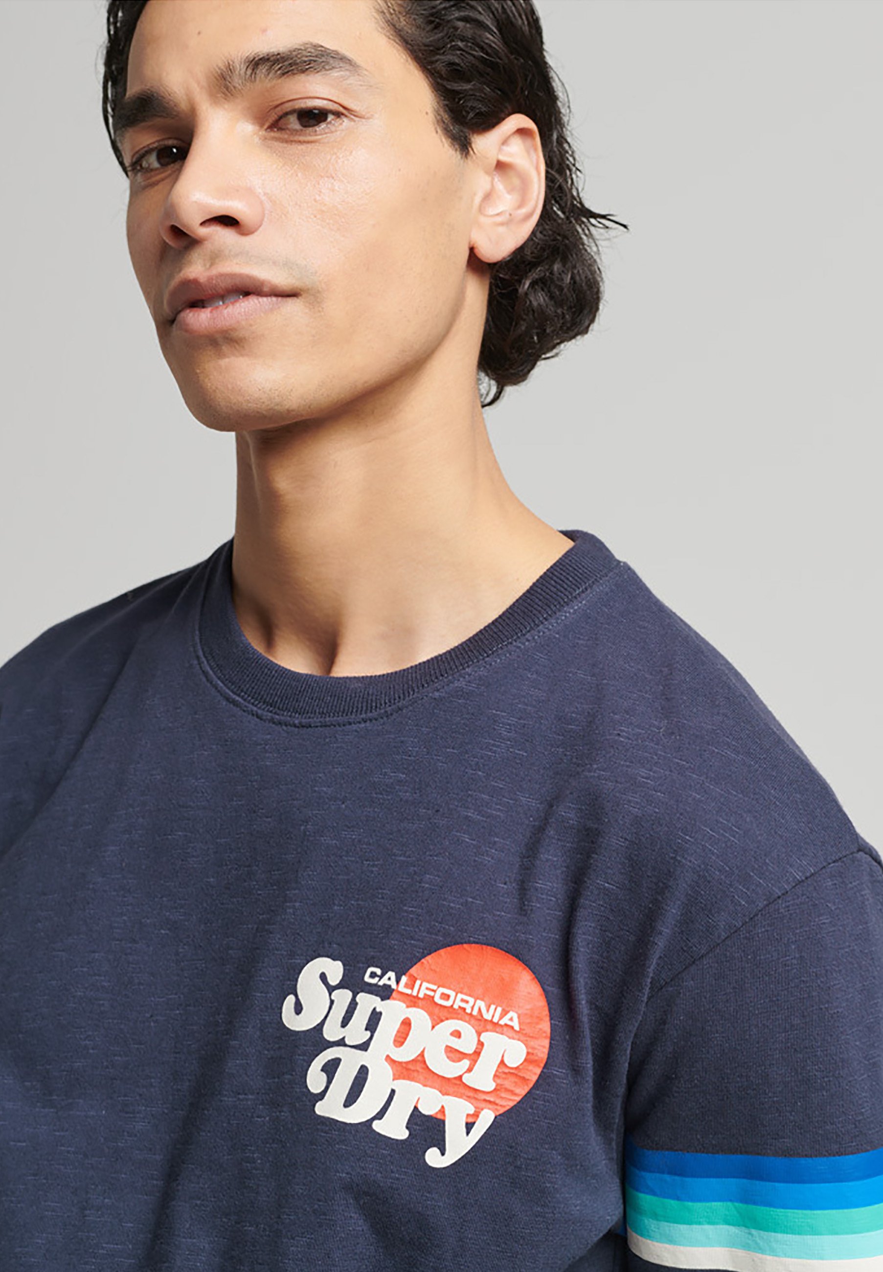 Superdry VINTAGE CALI - Print T-shirt - atlantic navy/blue