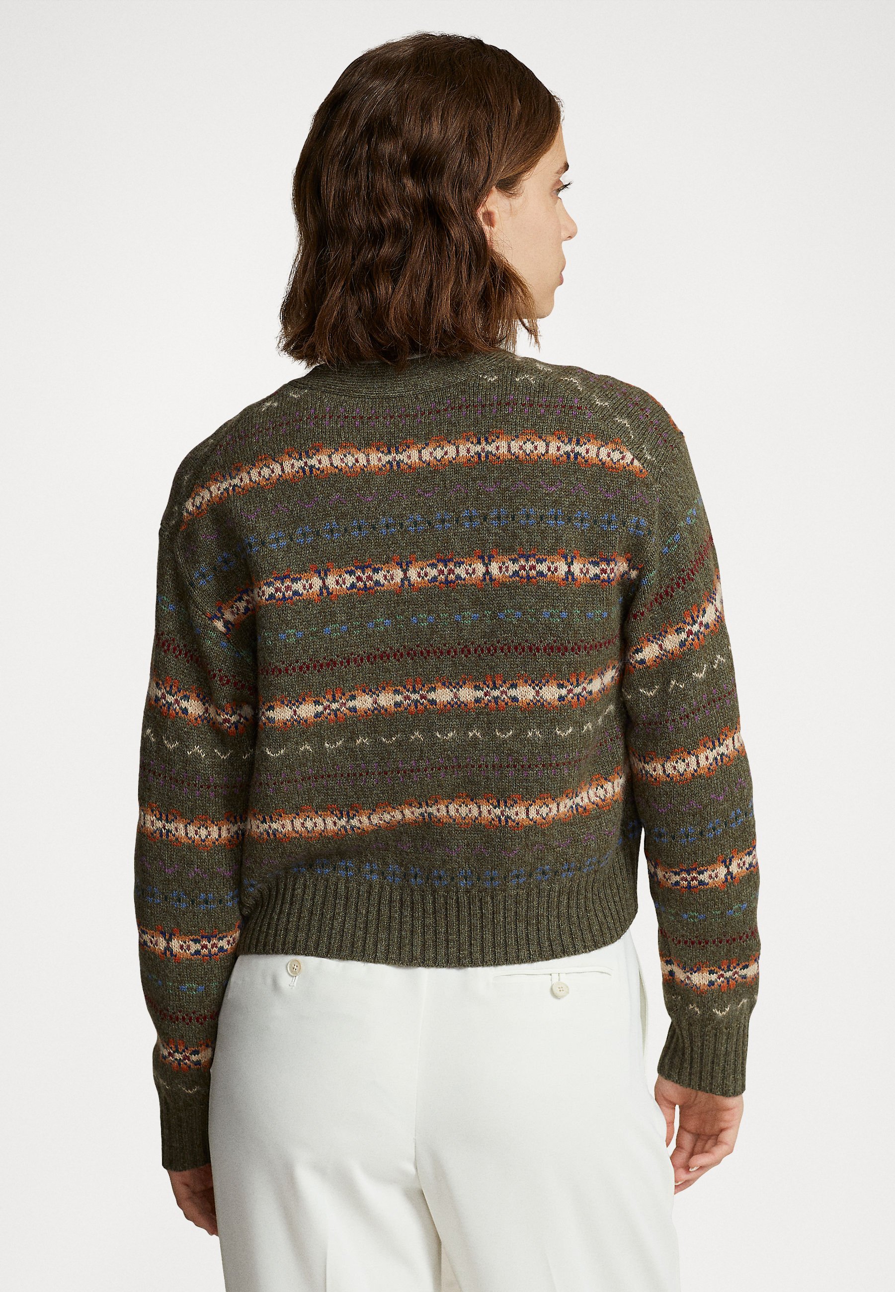 Polo Ralph Lauren FRISLE LONG SLEEVE CARDIGAN - Cardigan - grey multi/mottled green