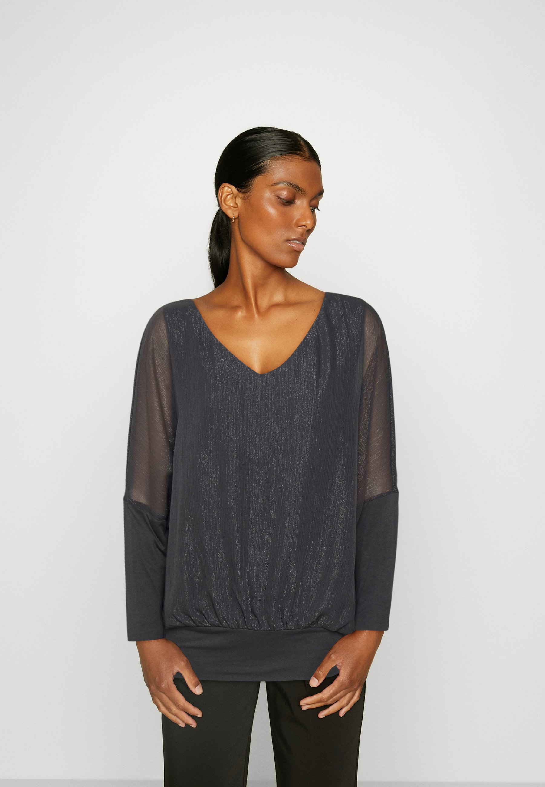 Esprit METALIC CHIF BL - Blouse - anthracite