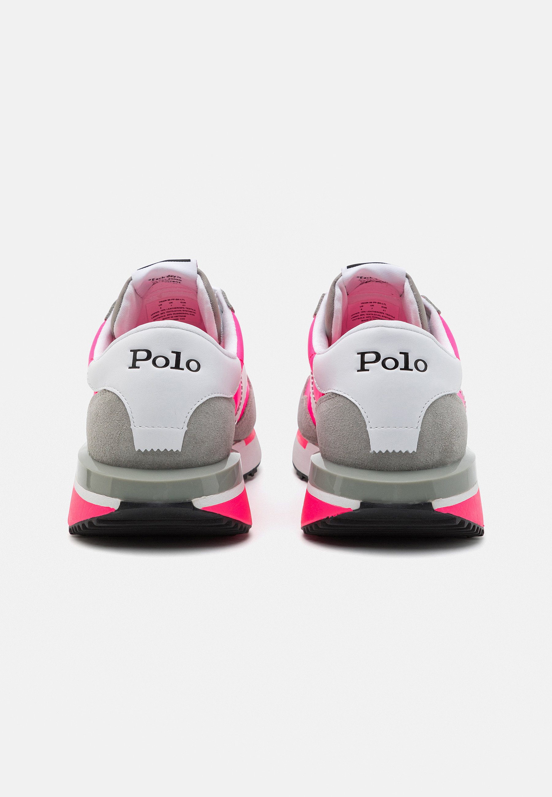 Polo Ralph Lauren TRAIN 89 TOP LACE UNISEX - Trainers - grey fog/pink/grey