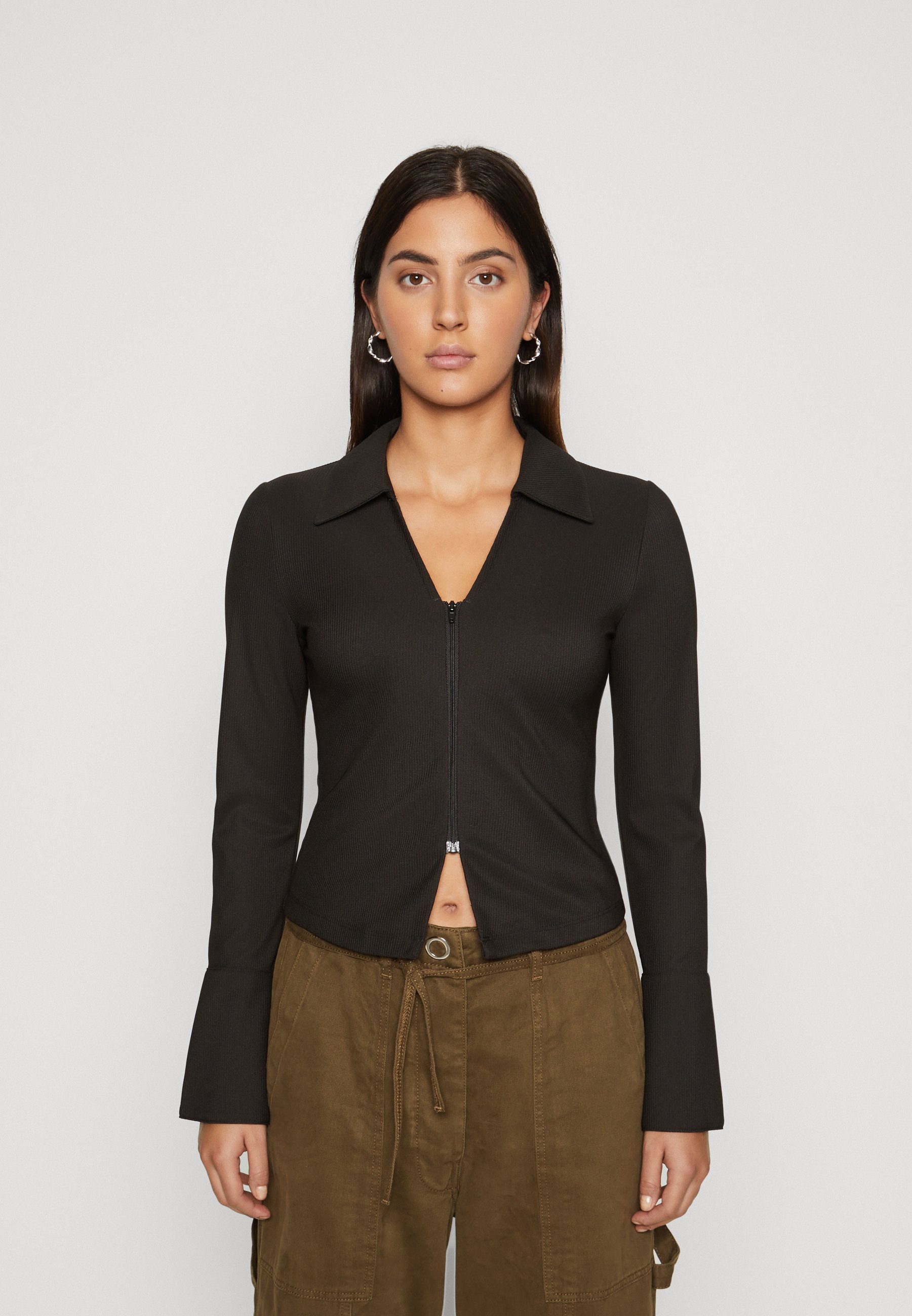 ONLY ONLKATH ZIP SHIRT - Blouse - black