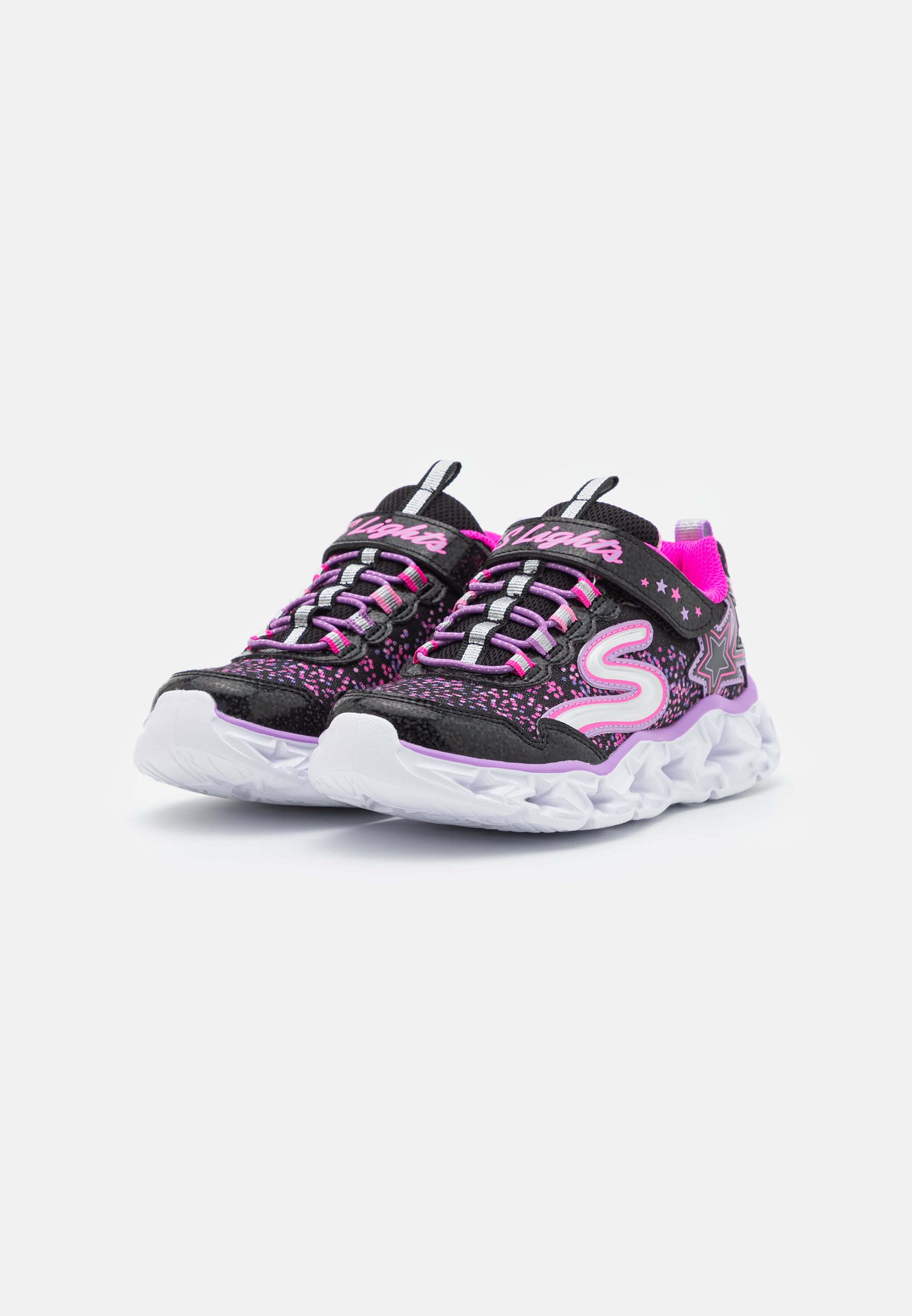 Skechers GALAXY LIGHTS - Trainers - black/multi-coloured/black