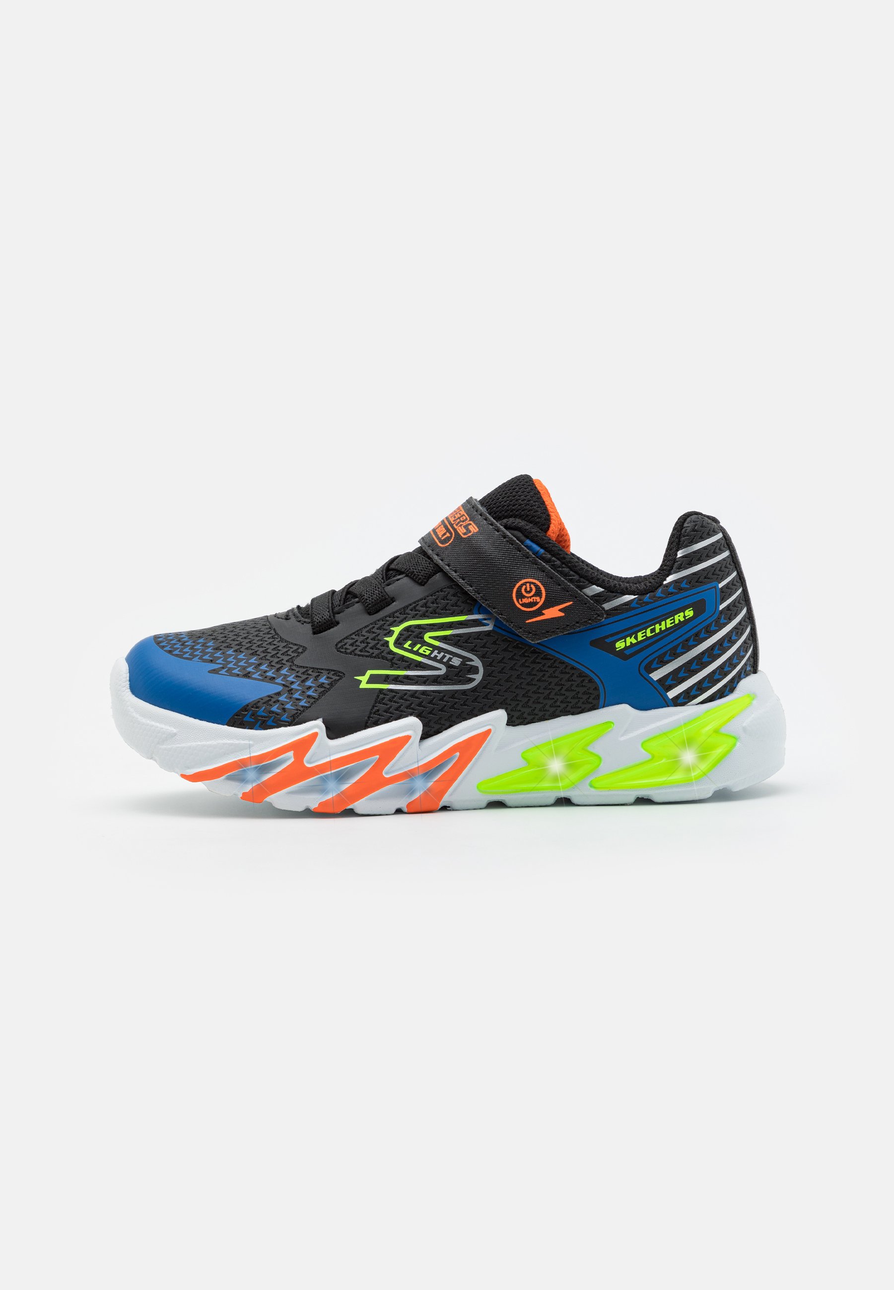 Skechers FLEX-GLOW BOLT - Trainers - black/blue/lime/orange/black