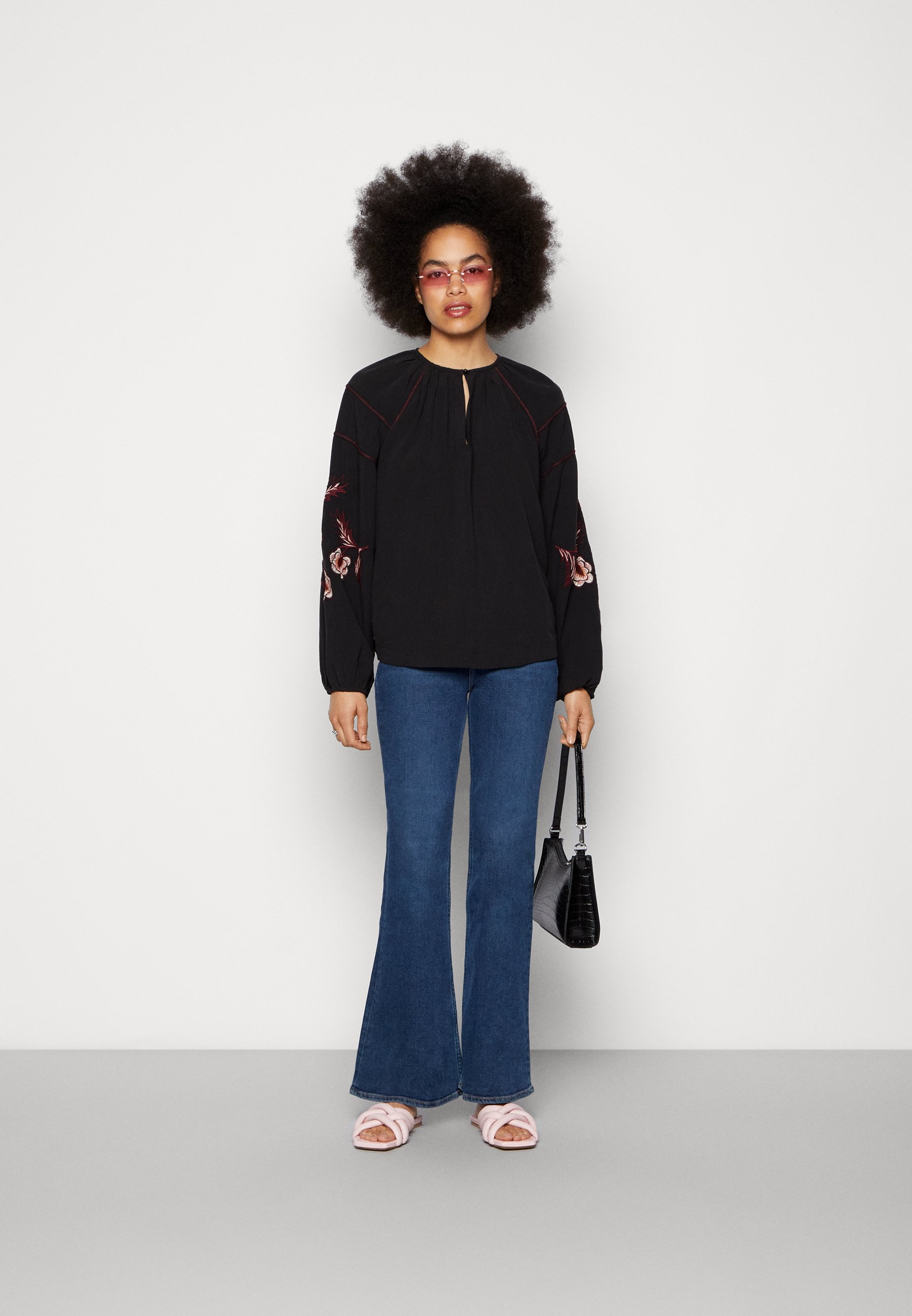 Scotch & Soda EMBROIDERY - Blouse - black