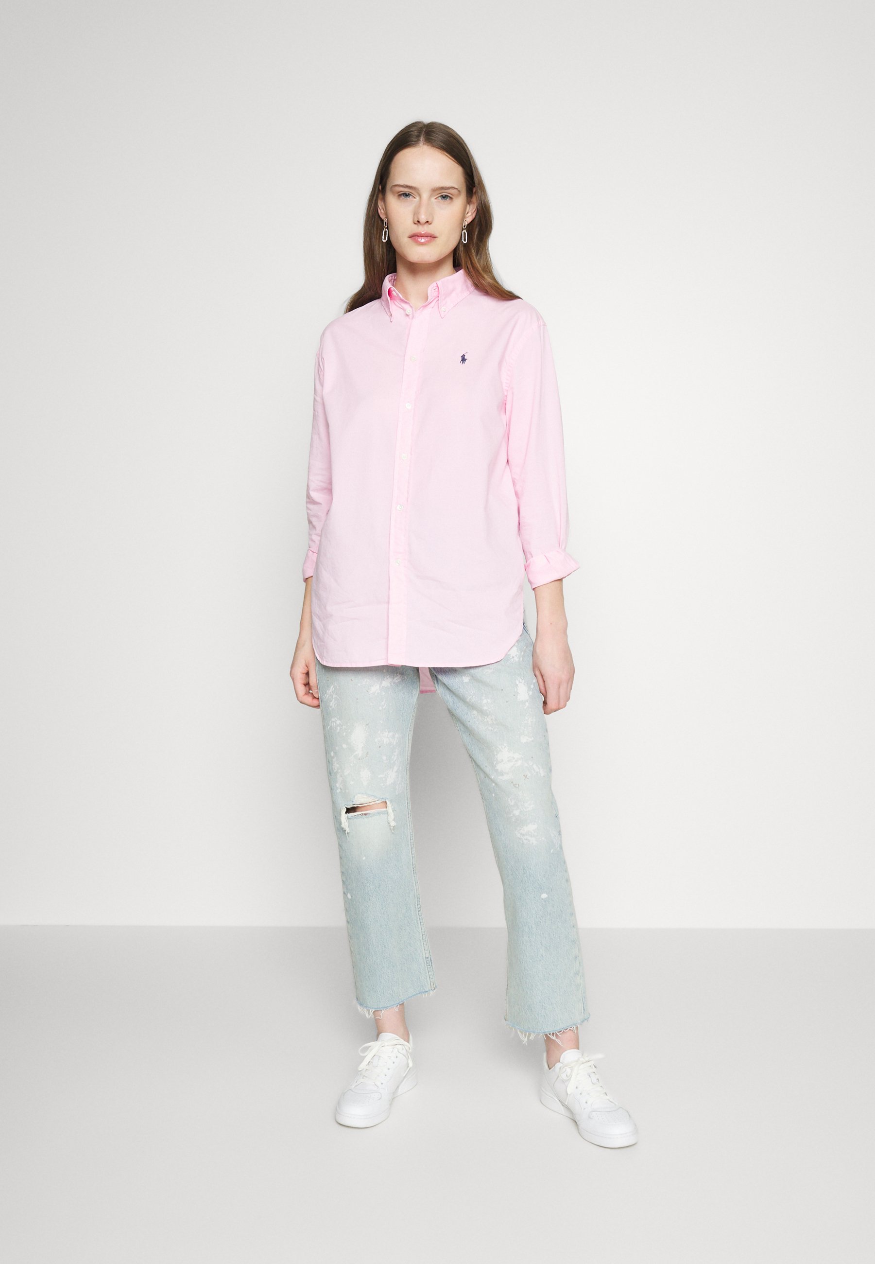 Polo Ralph Lauren LIGH LONG SLEEVE BUTTON FRONT - Button-down blouse - carmel pink/pink