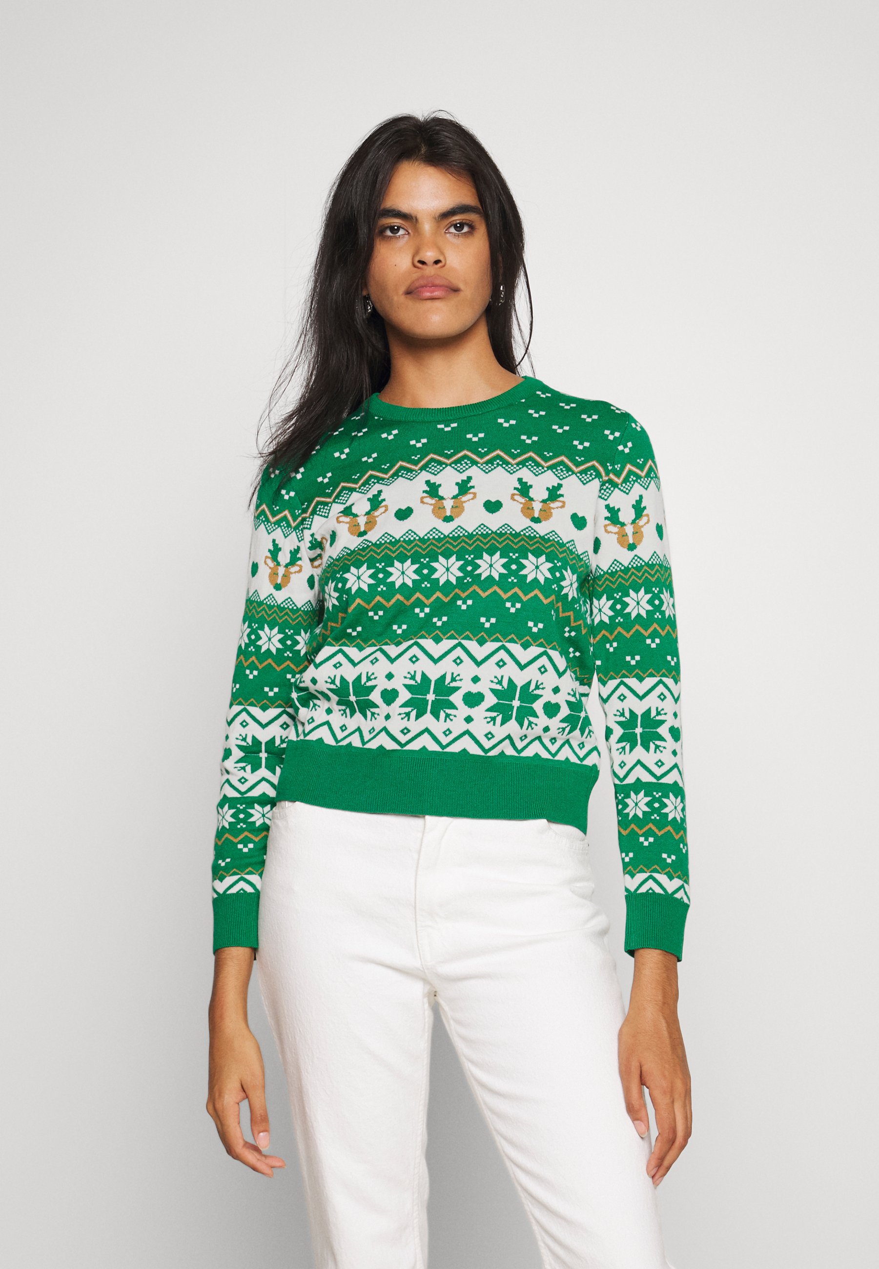 ONLY ONLXMAS SNOW REINDEER - Jumper - lush meadow/green