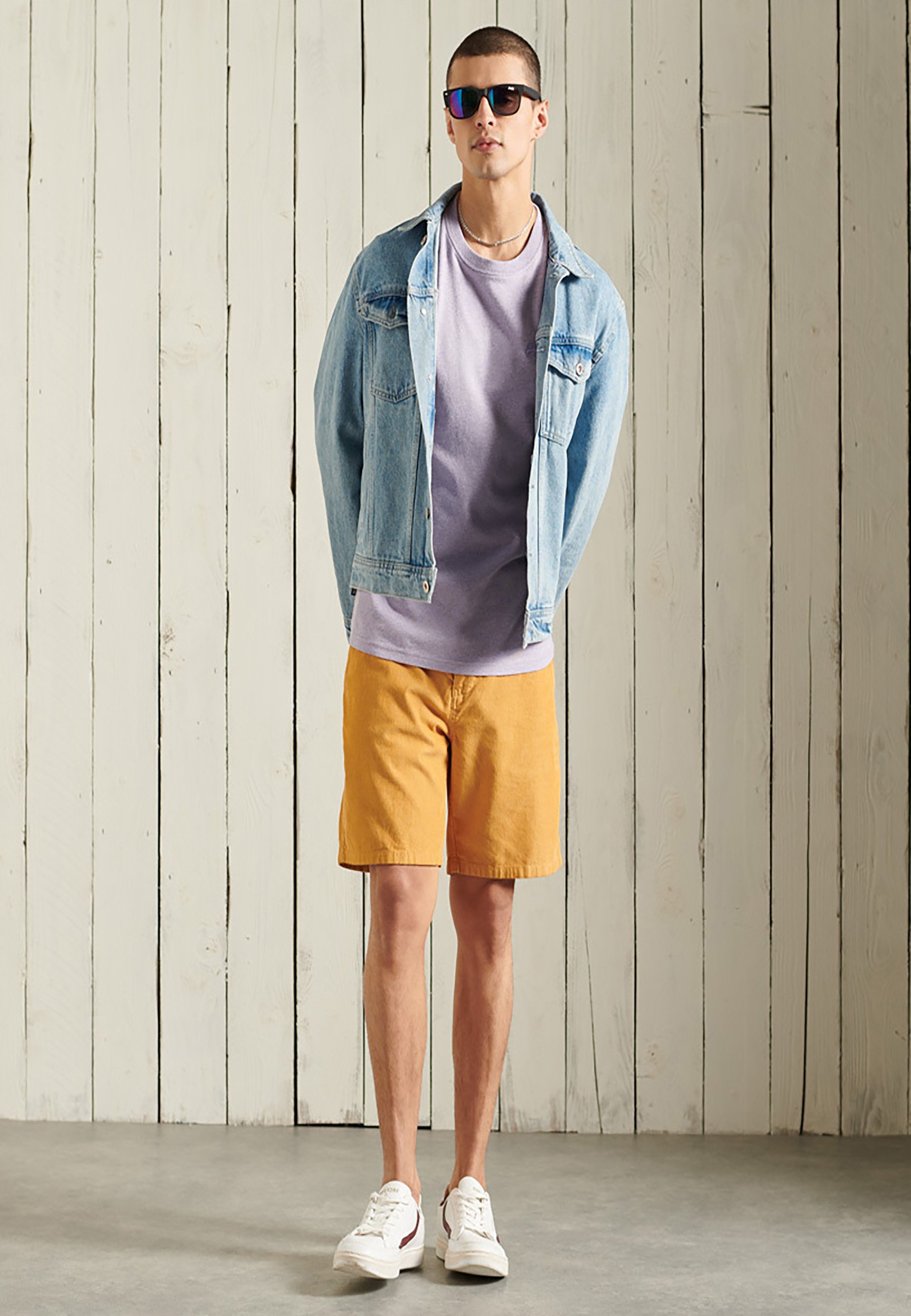Superdry VINTAGE LOGO EMB - Basic T-shirt - pale lilac marl/purple