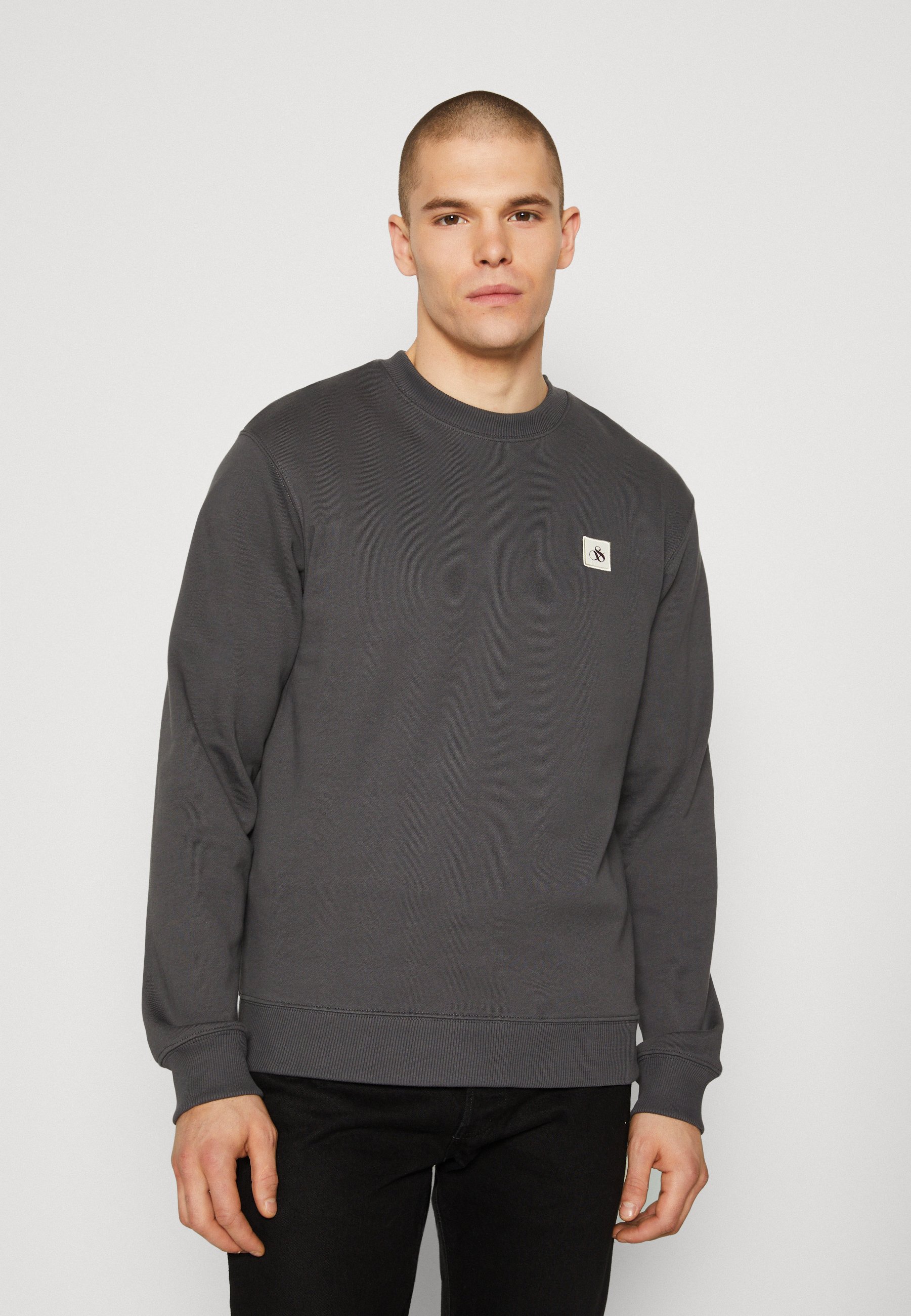Scotch & Soda REGULAR FIT LOGO BADGE - Sweatshirt - moondust/dark grey