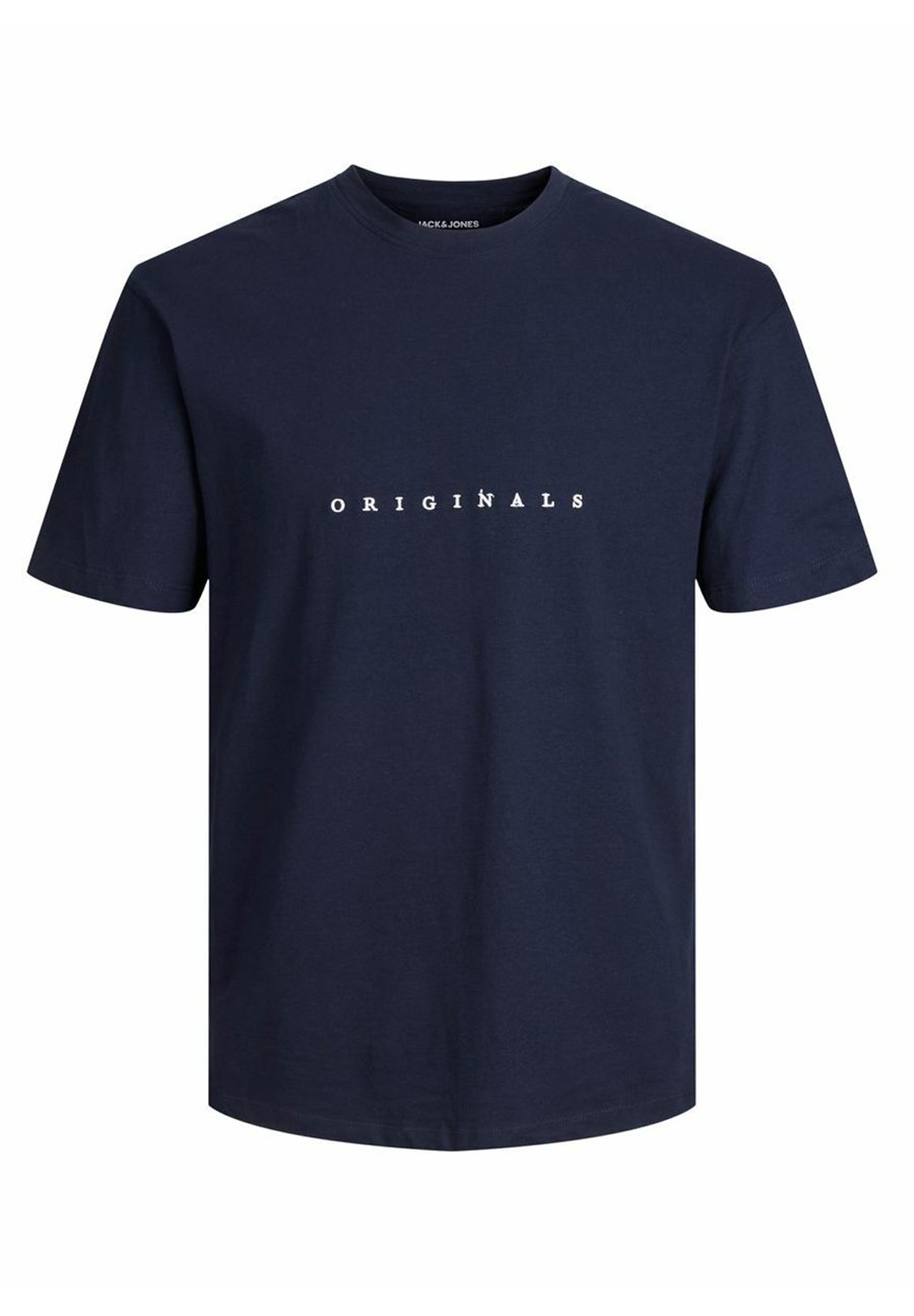 Jack &Jones JORCOPENHAGEN TEE  - Print T-shirt - org print / cloud emb/dark blue