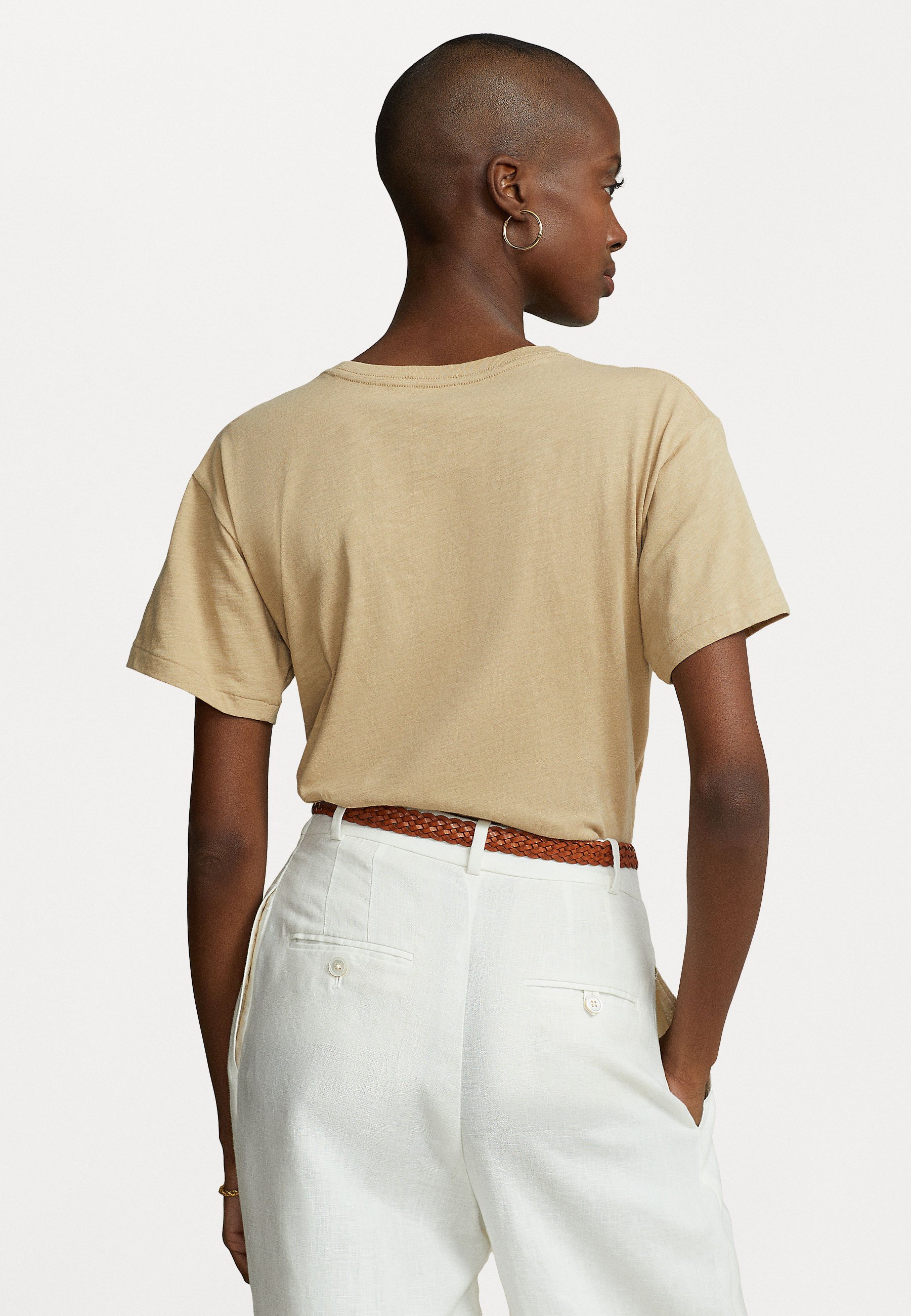 Polo Ralph Lauren SHORT SLEEVE - Print T-shirt - classic tan/tan