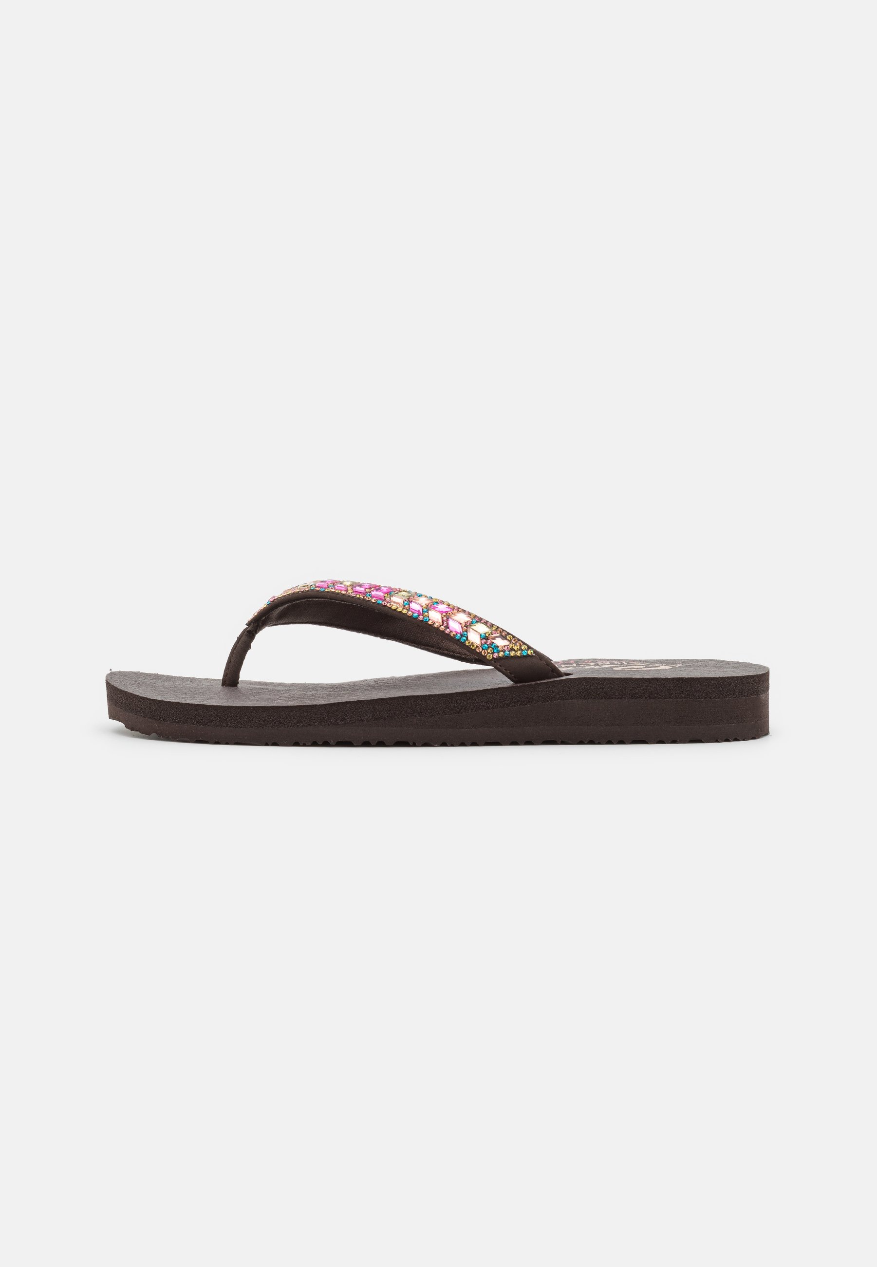 Skechers MEDITATION - T-bar sandals - chocolate/multi-coloured/dark brown