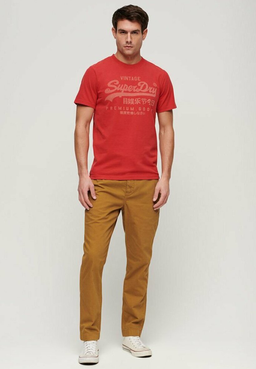 Superdry CLASSIC HERITAGE  - Print T-shirt - ferra red marl/red
