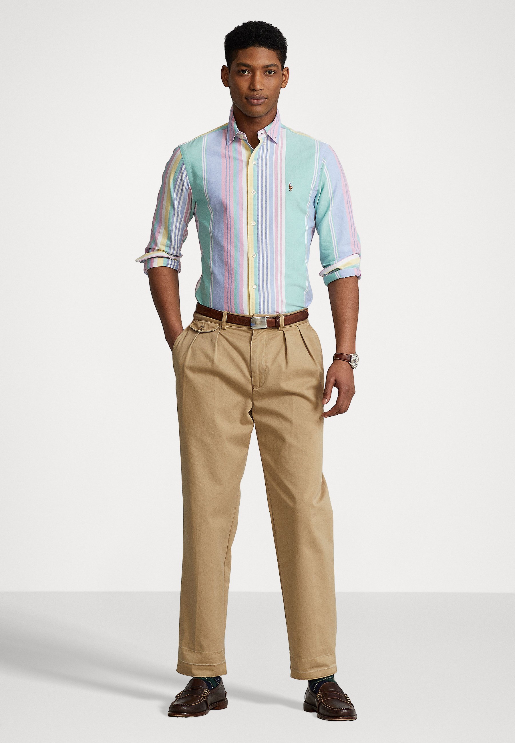Polo Ralph Lauren LONG SLEEVE SPORT SHIRT - Shirt - green/pink/green