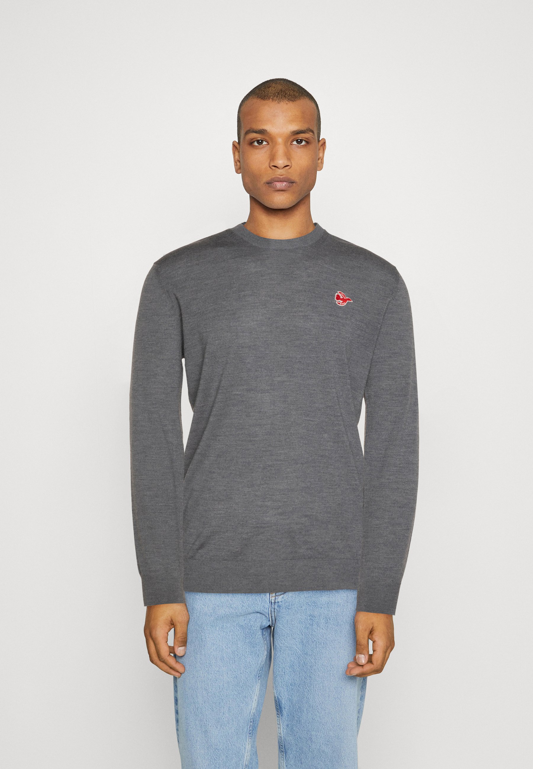 Scotch & Soda REGULAR FIT FREE SPIRIT BIRD - Jumper - grey melange/mottled grey