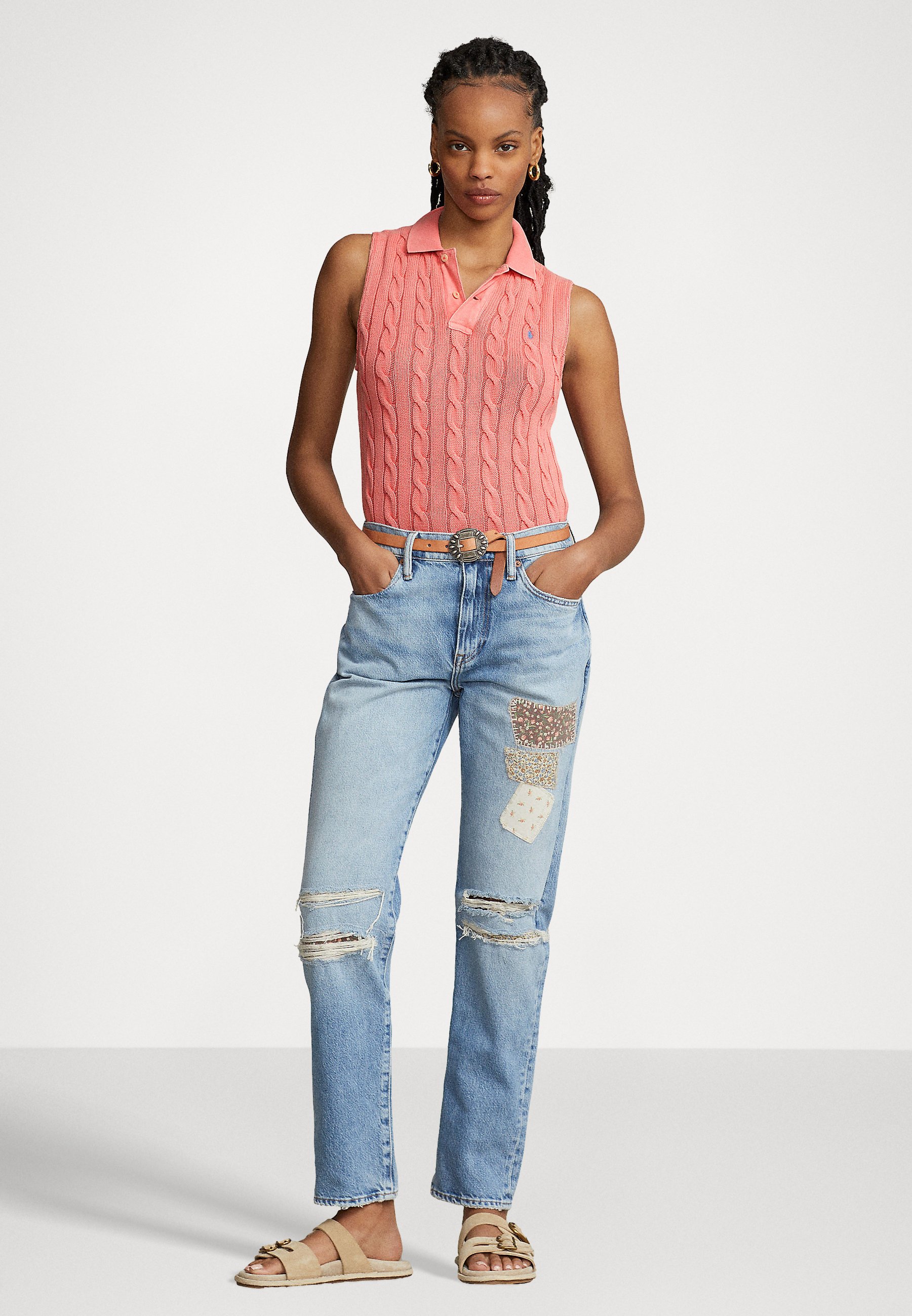 Polo Ralph Lauren SLEEVELESS - Polo shirt - ruby coral/light red