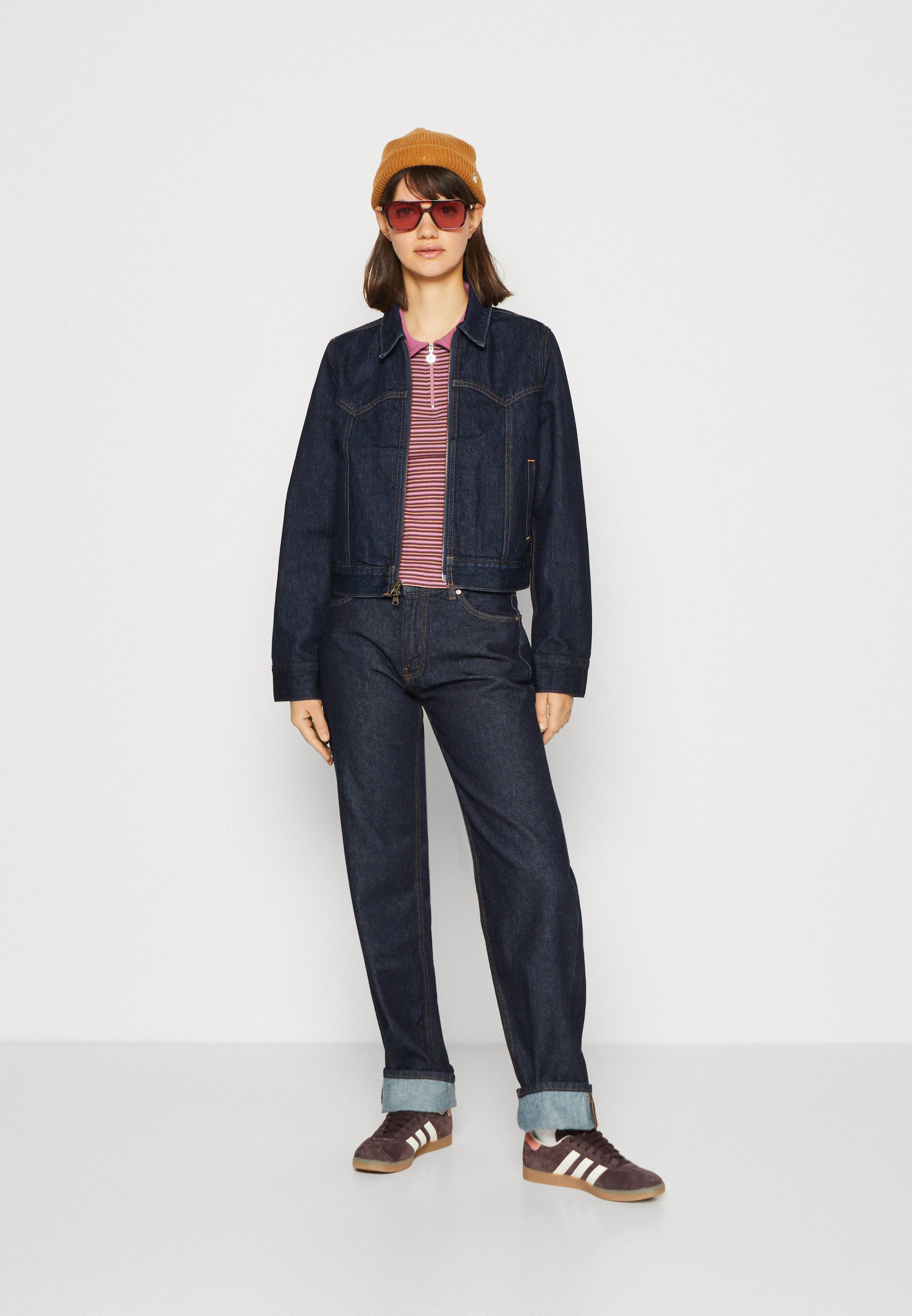 Levi's® ZIP SLIM TRUCKER - Denim jacket - blue denim/blue denim