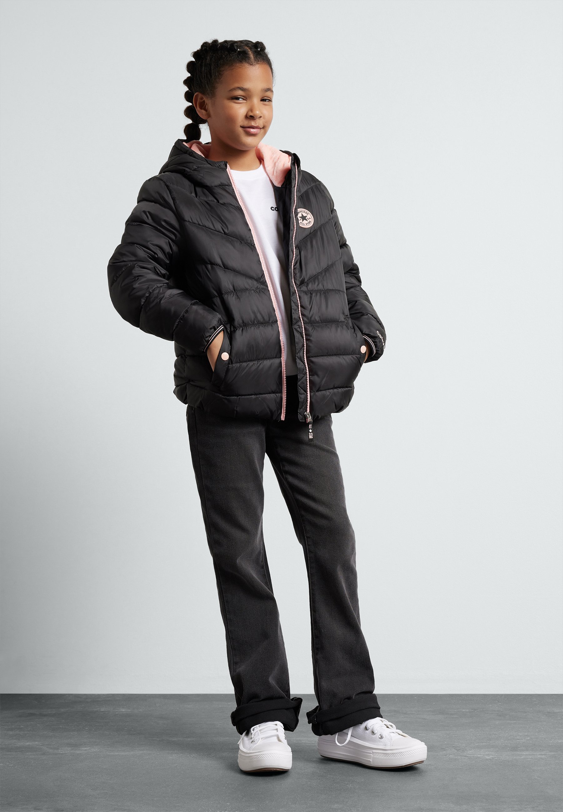 Converse GIRLS SOLID PUFFER  - Winter jacket - black