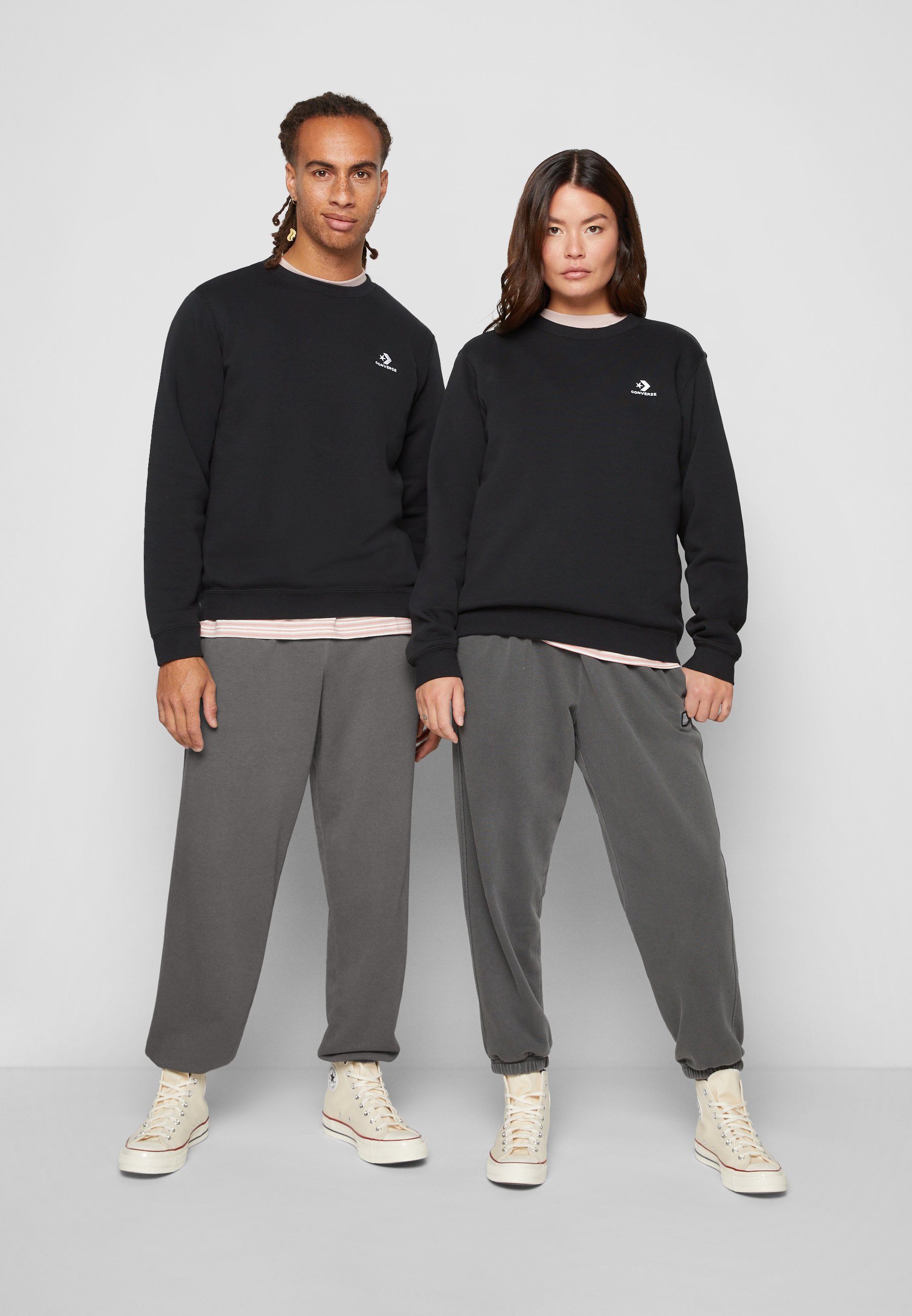 Converse CLASSIC FIT LEFT CHEST STAR CHEV EMB CREW BB - Sweatshirt - black