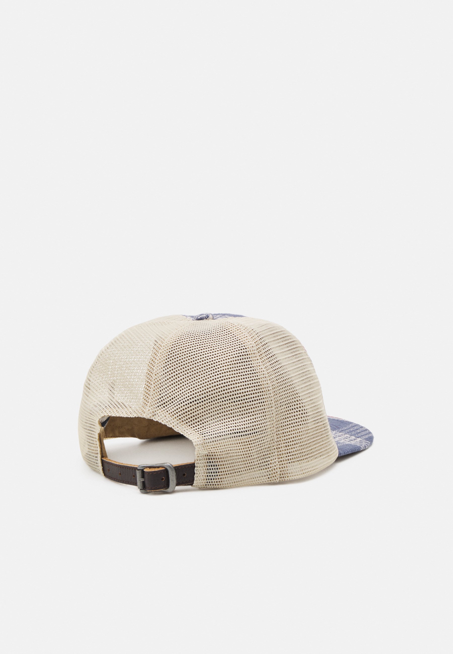 Polo Ralph Lauren EMBROIDERED PLAID TRUCKER CAP - Cap - navy/off white/dark blue