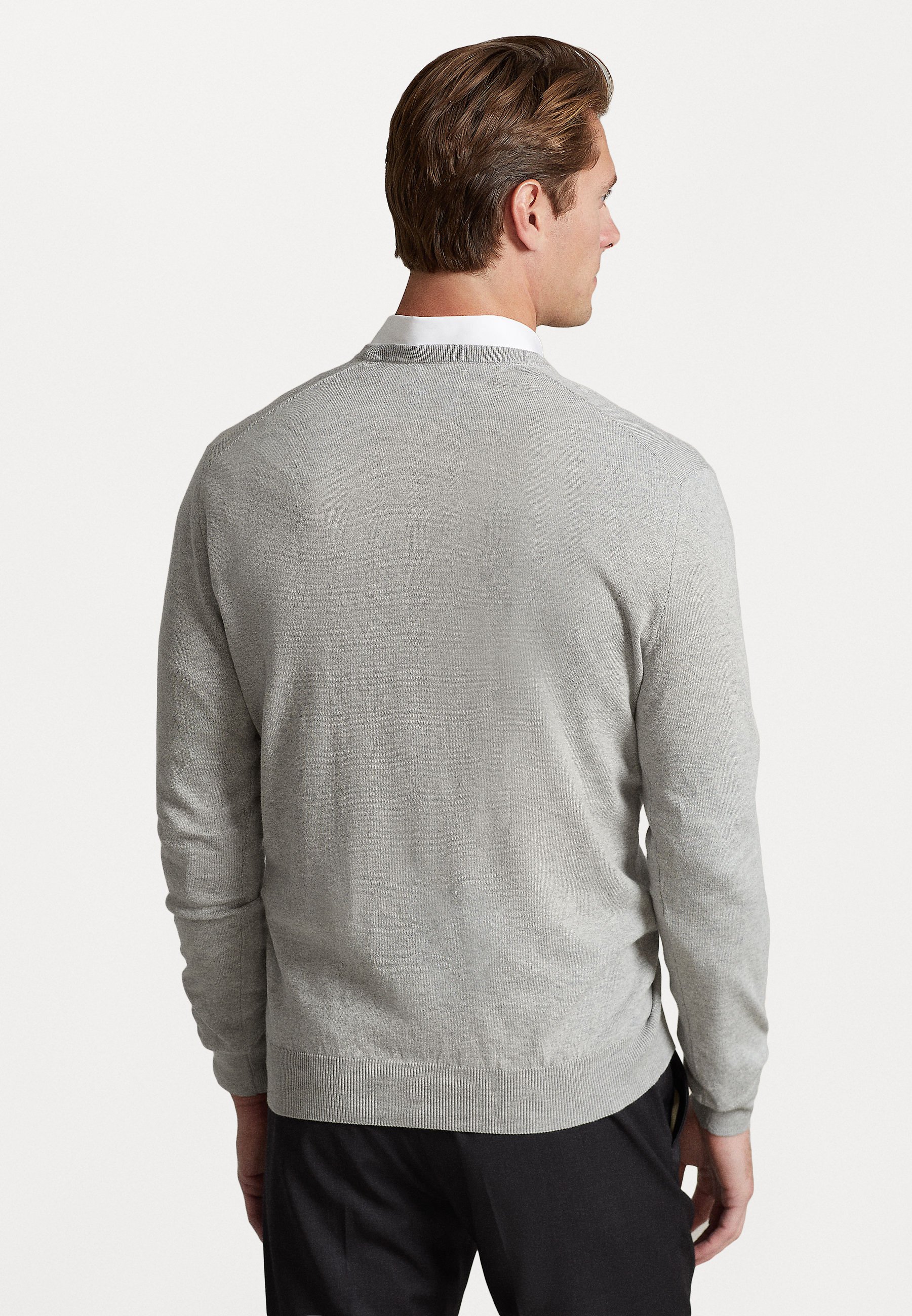 Polo Ralph Lauren SLIM FIT V NECK - Jumper - light grey heather/light grey